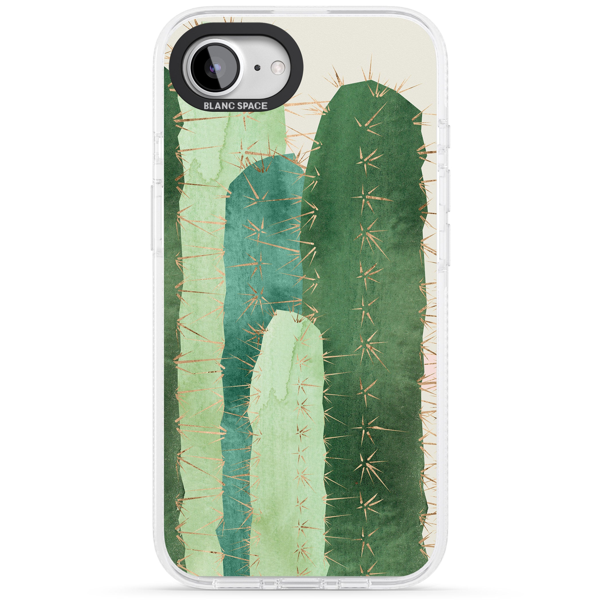 Large Cacti Mix Design iPhone 16e Clear Case Impact Air - Blanc Space