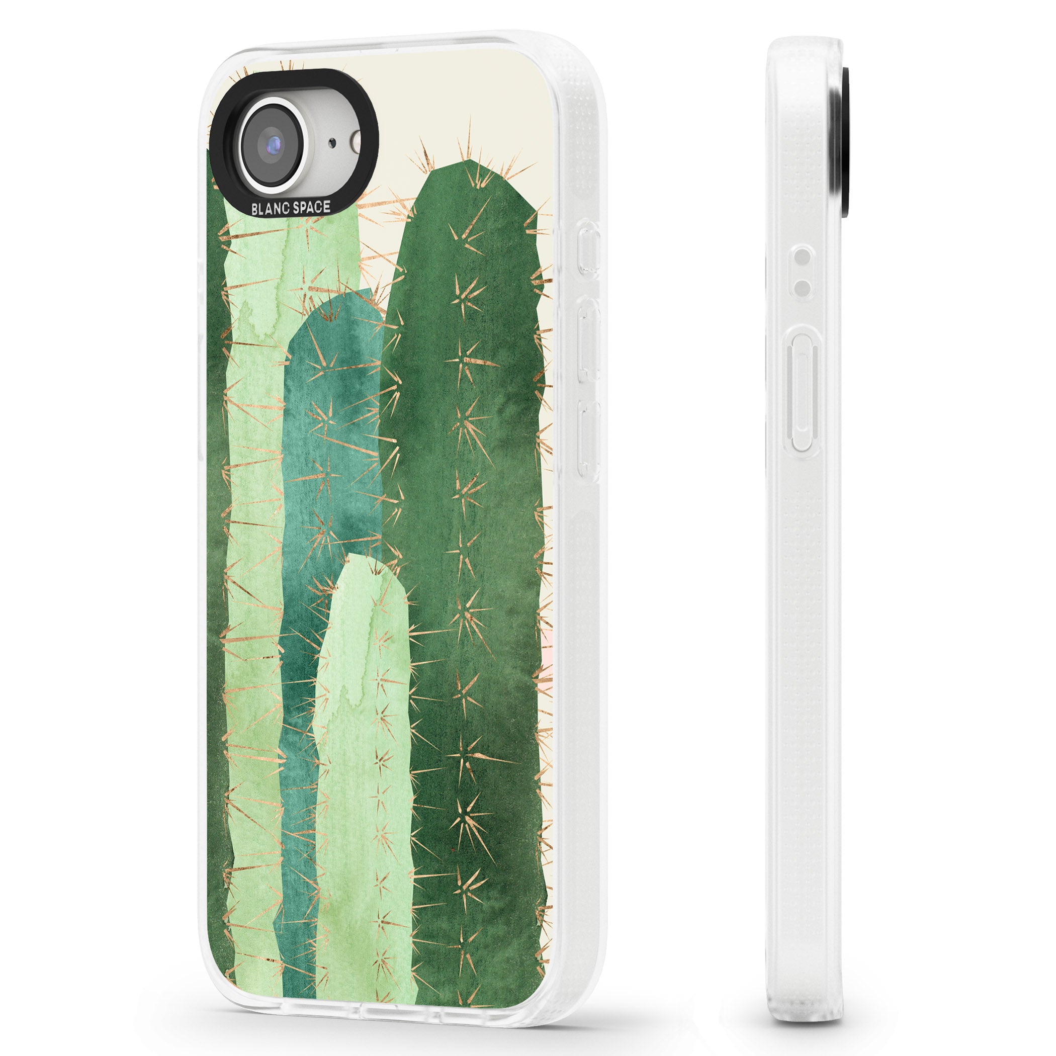 Large Cacti Mix Design iPhone 16e Clear Case Impact Air - Blanc Space