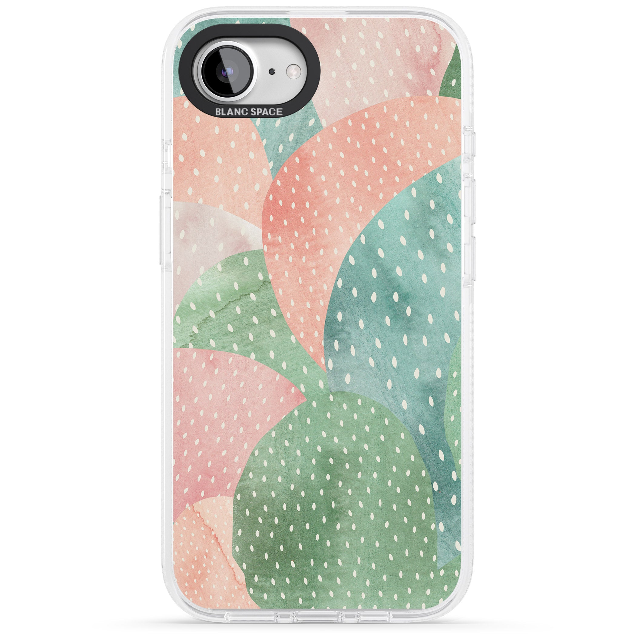 Colourful Close-Up Cacti Design iPhone 16e Clear Case Impact Air - Blanc Space