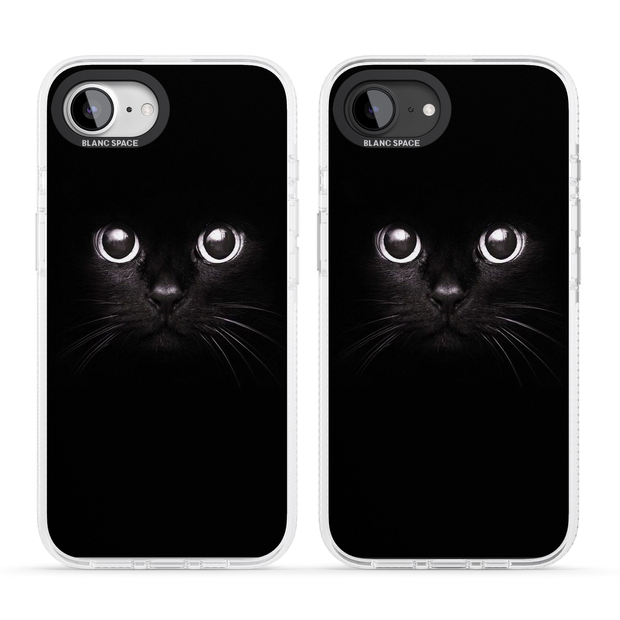 Black Cat iPhone 16e Clear Case Impact Air - Blanc Space