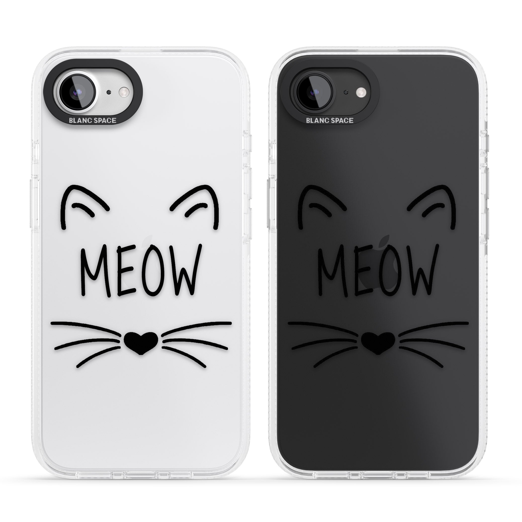Cat Whiskers iPhone 16e Clear Case Impact Air - Blanc Space