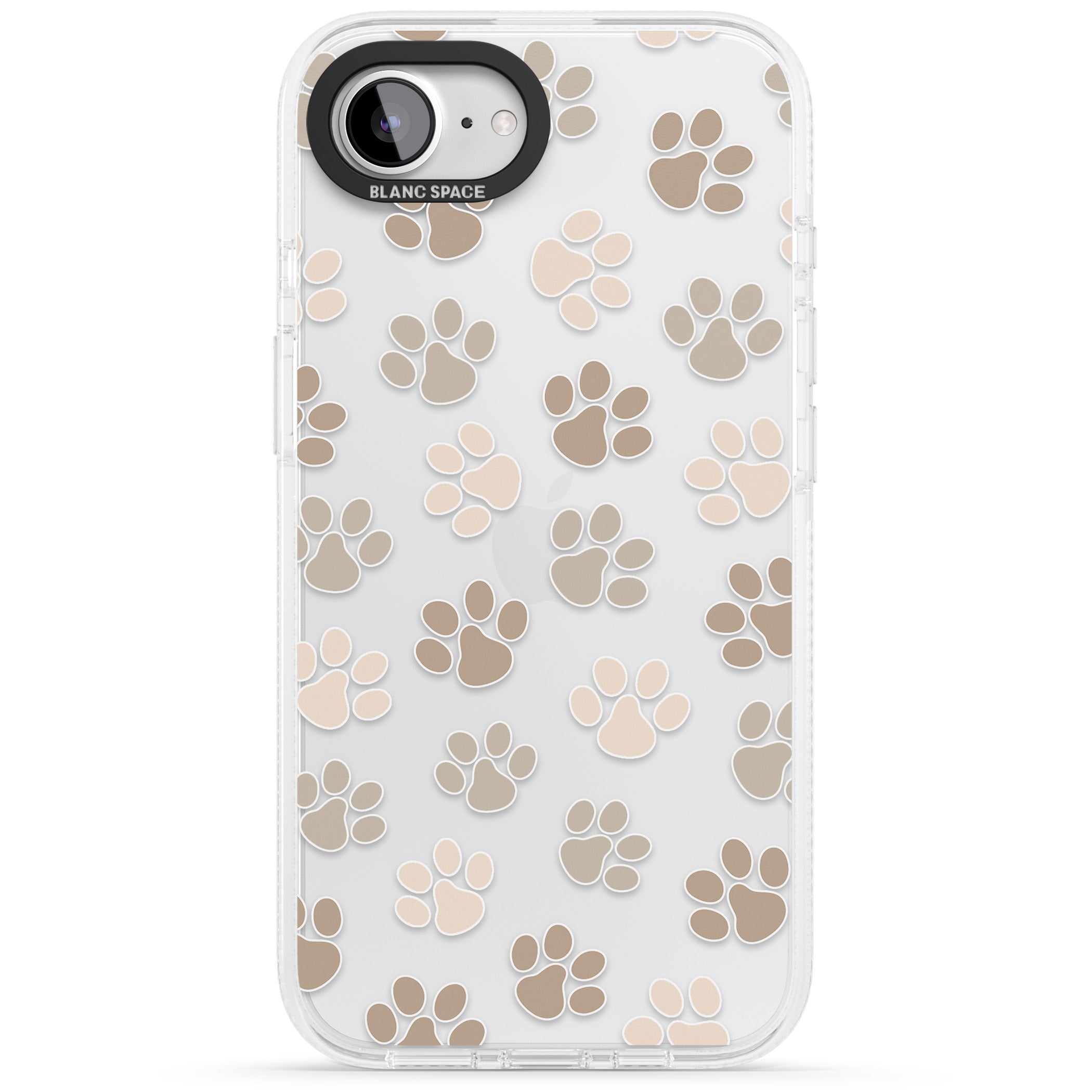 Paw Prints iPhone 16e Clear Case Impact Air - Blanc Space