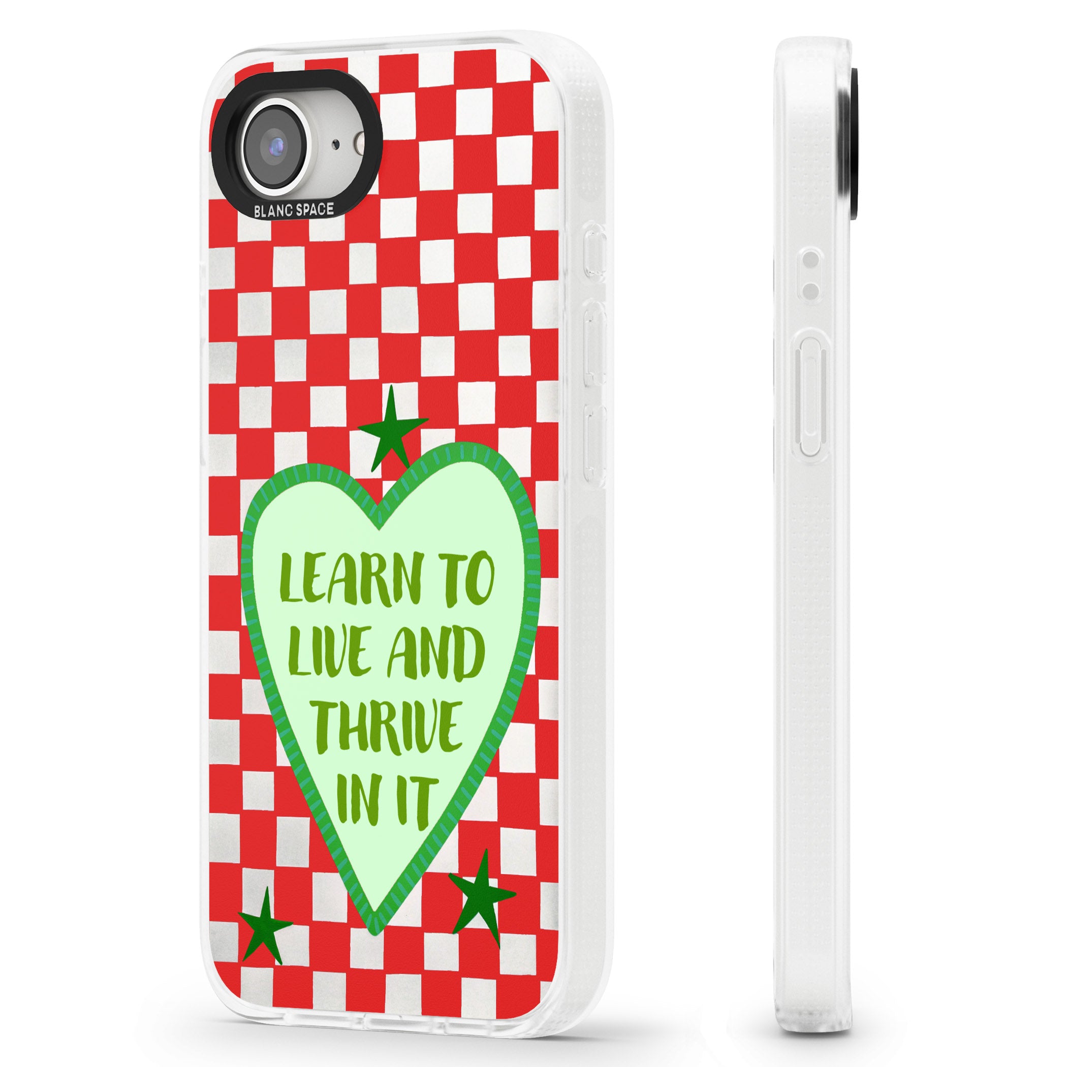 Learn To Live iPhone 16e Clear Case Impact Air - Blanc Space