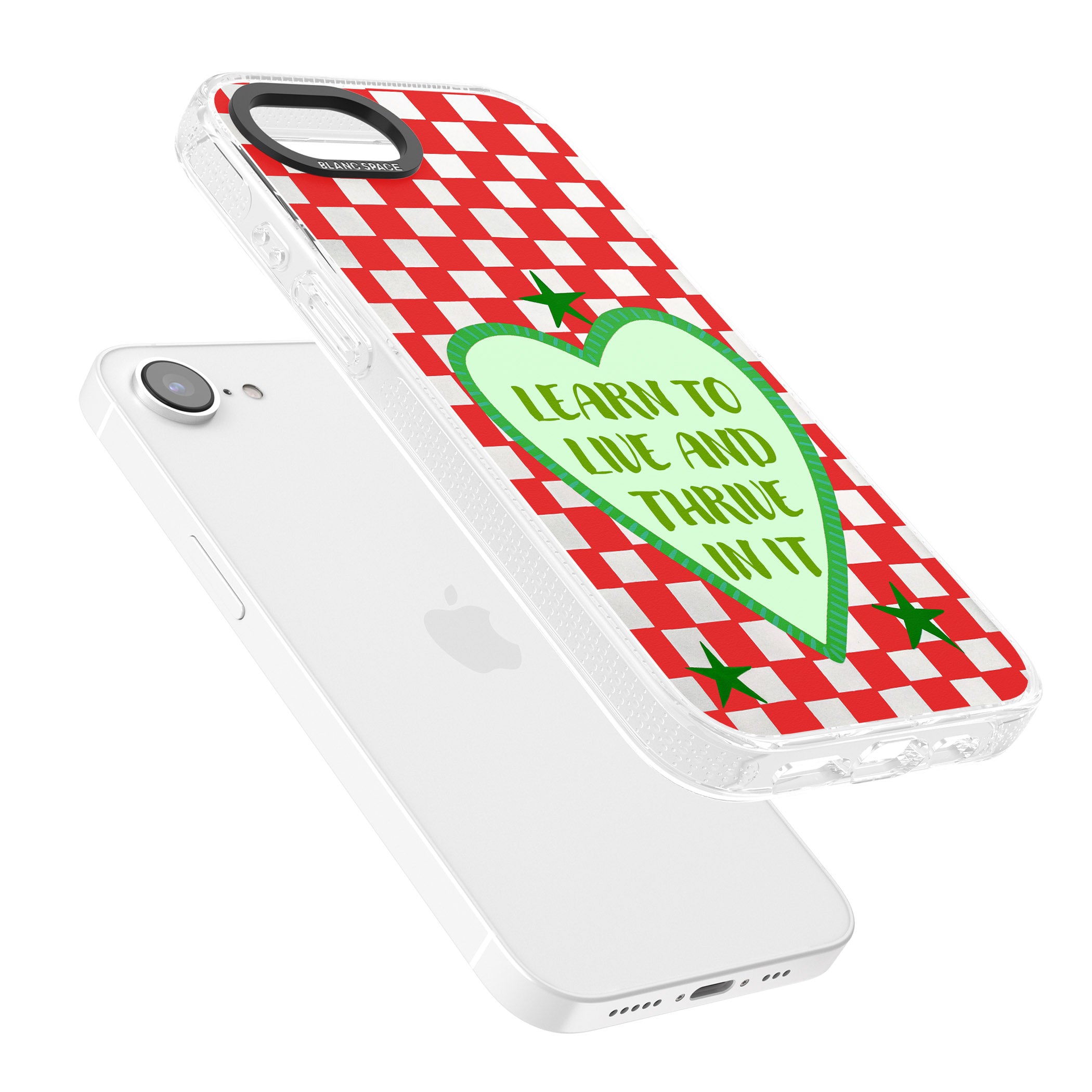 Learn To Live iPhone 16e Clear Case Impact Air - Blanc Space