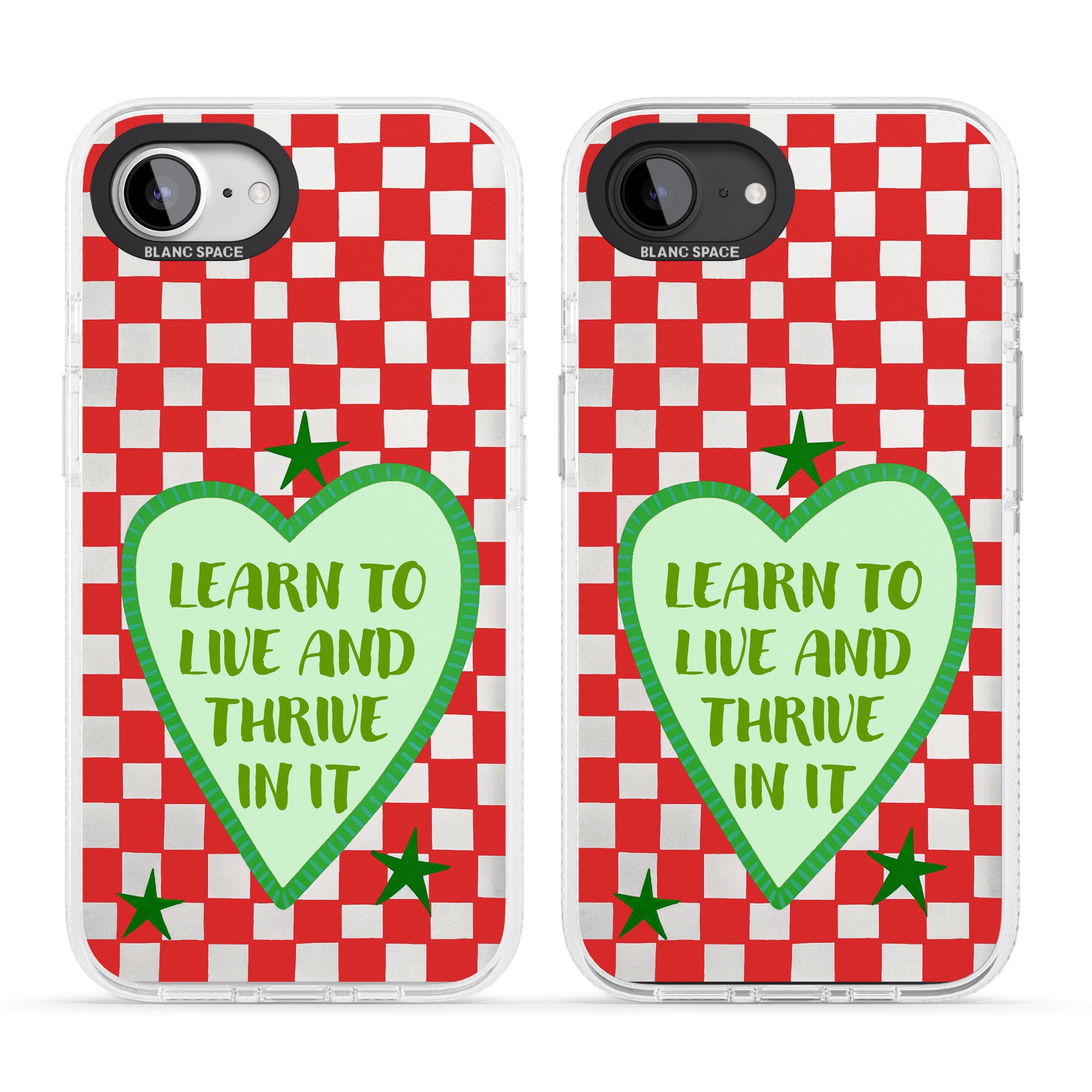 Learn To Live iPhone 16e Clear Case Impact Air - Blanc Space