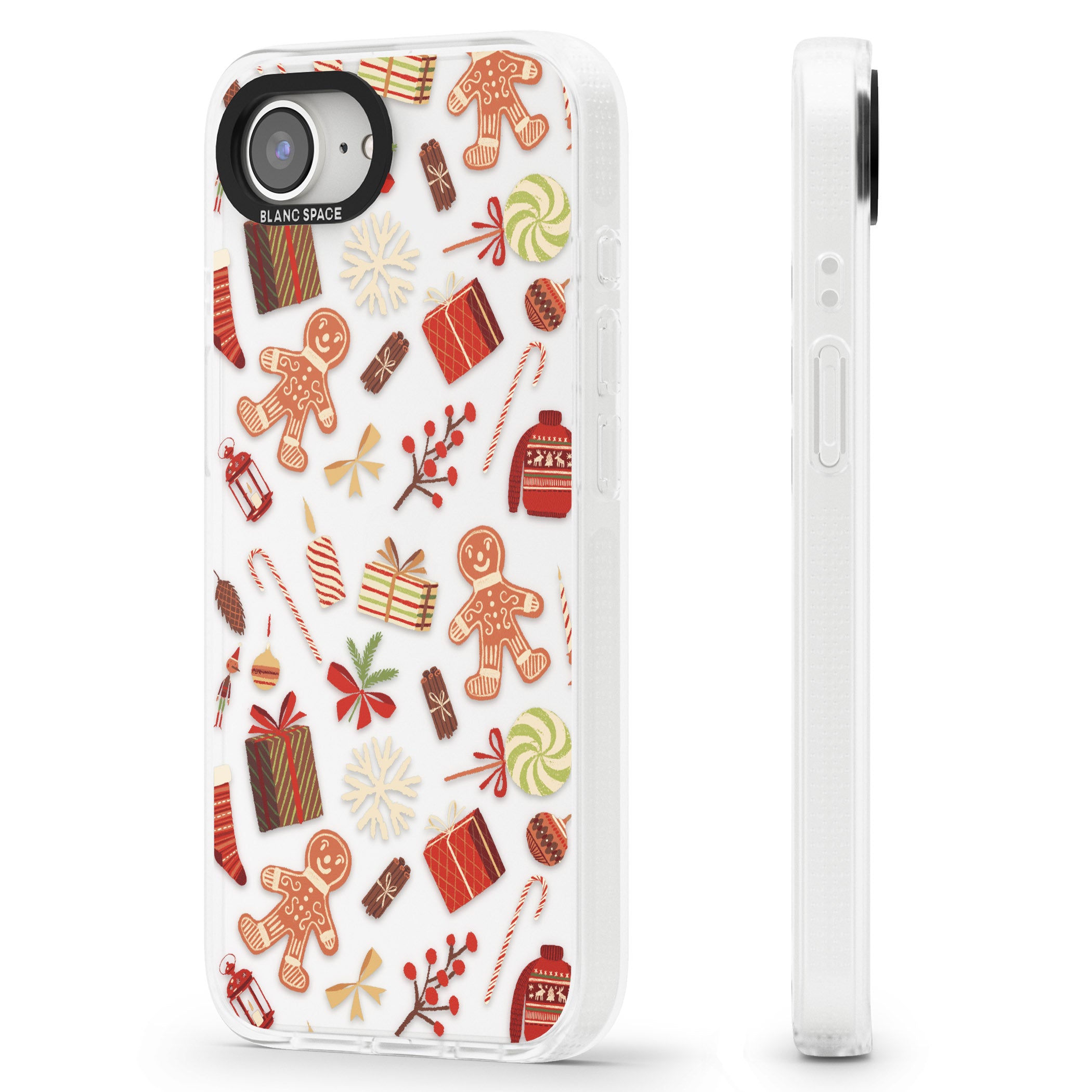 Christmas Assortments iPhone 16e Clear Case Impact Air - Blanc Space