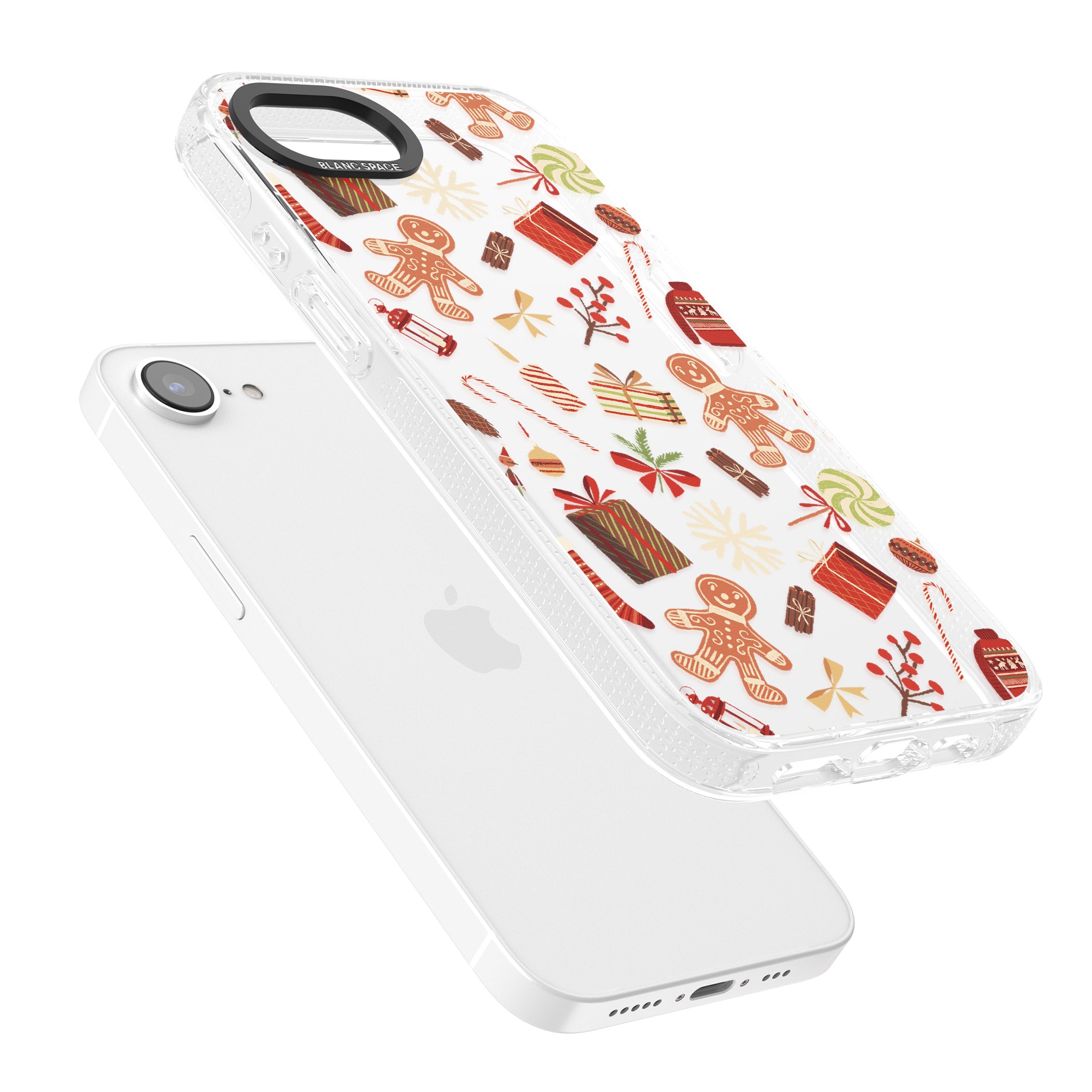 Christmas Assortments iPhone 16e Clear Case Impact Air - Blanc Space