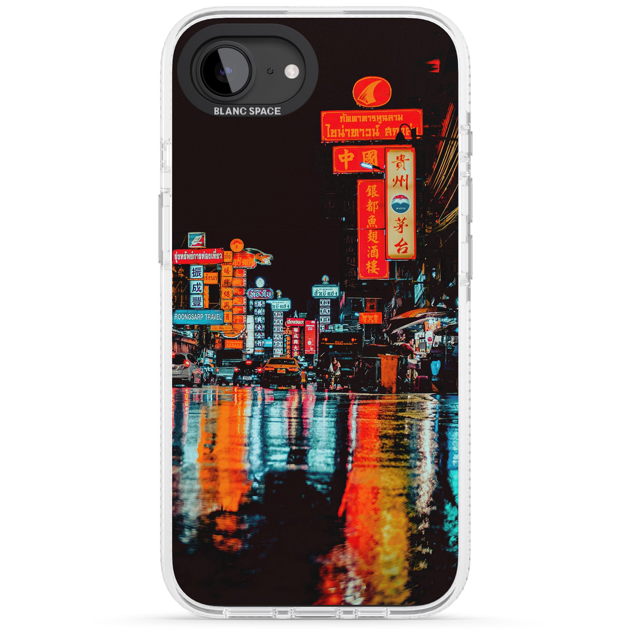 Neon City iPhone 16e Clear Case Impact Air - Blanc Space