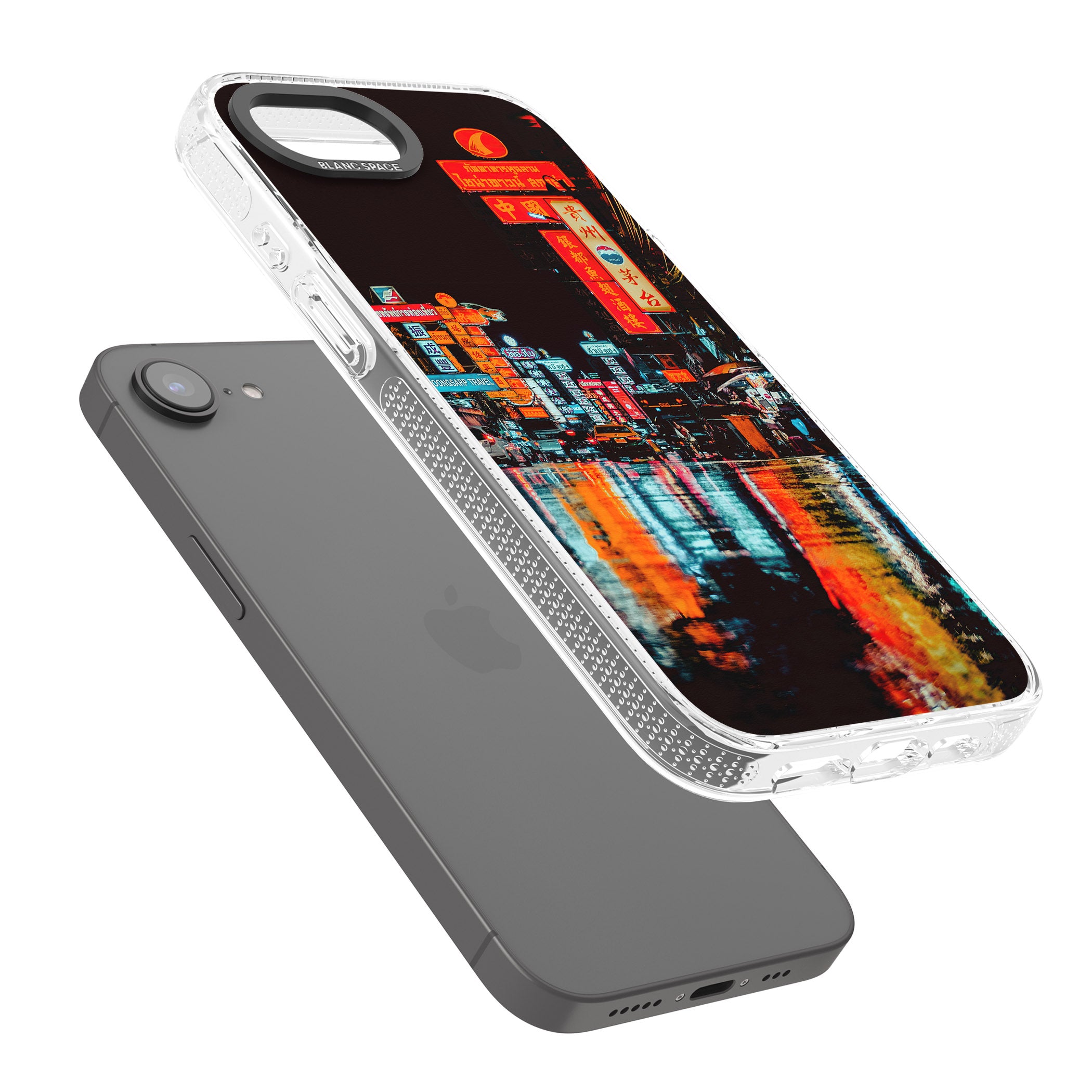 Neon City iPhone 16e Clear Case Impact Air - Blanc Space