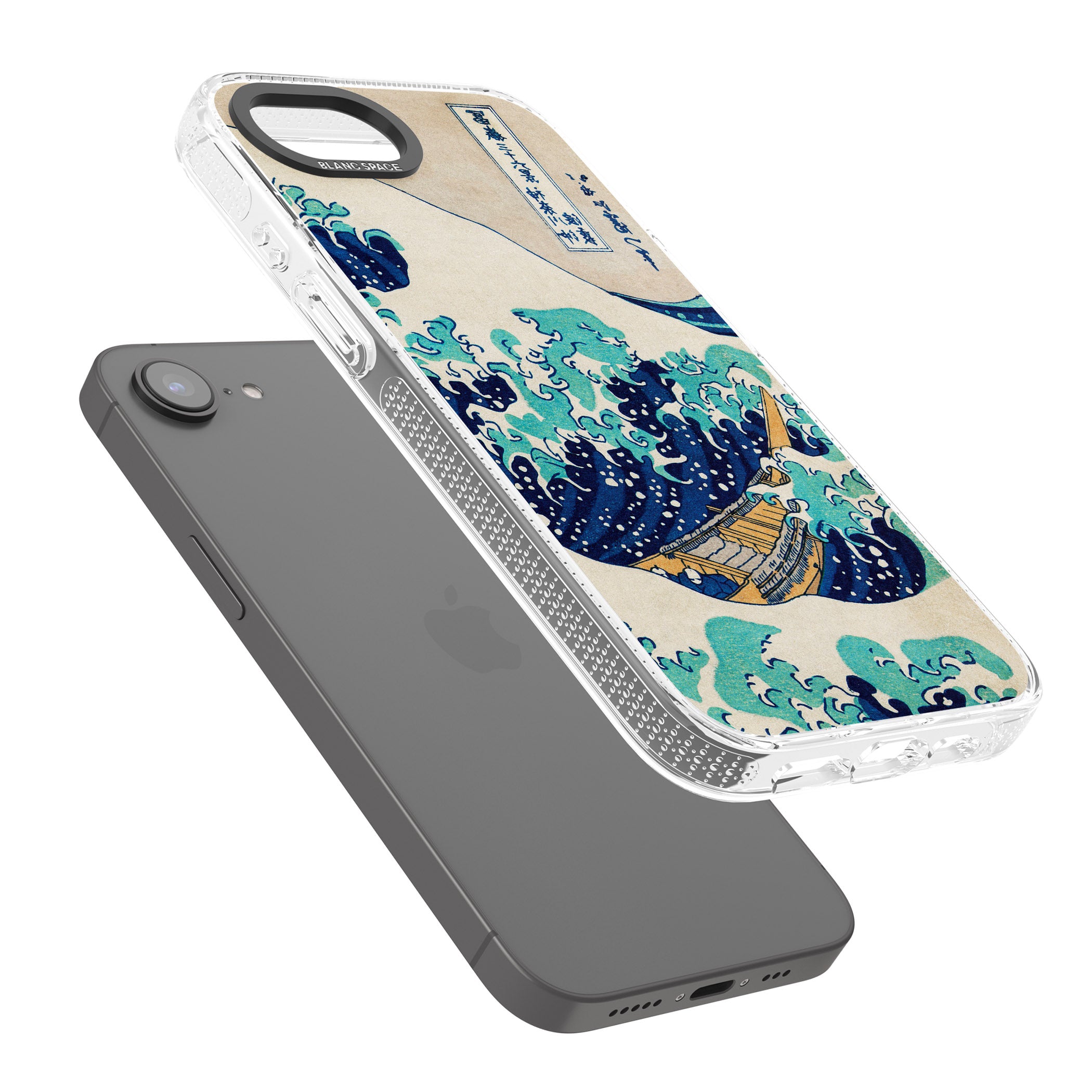 The Great Wave by Katsushika Hokusai iPhone 16e Clear Case Impact Air - Blanc Space