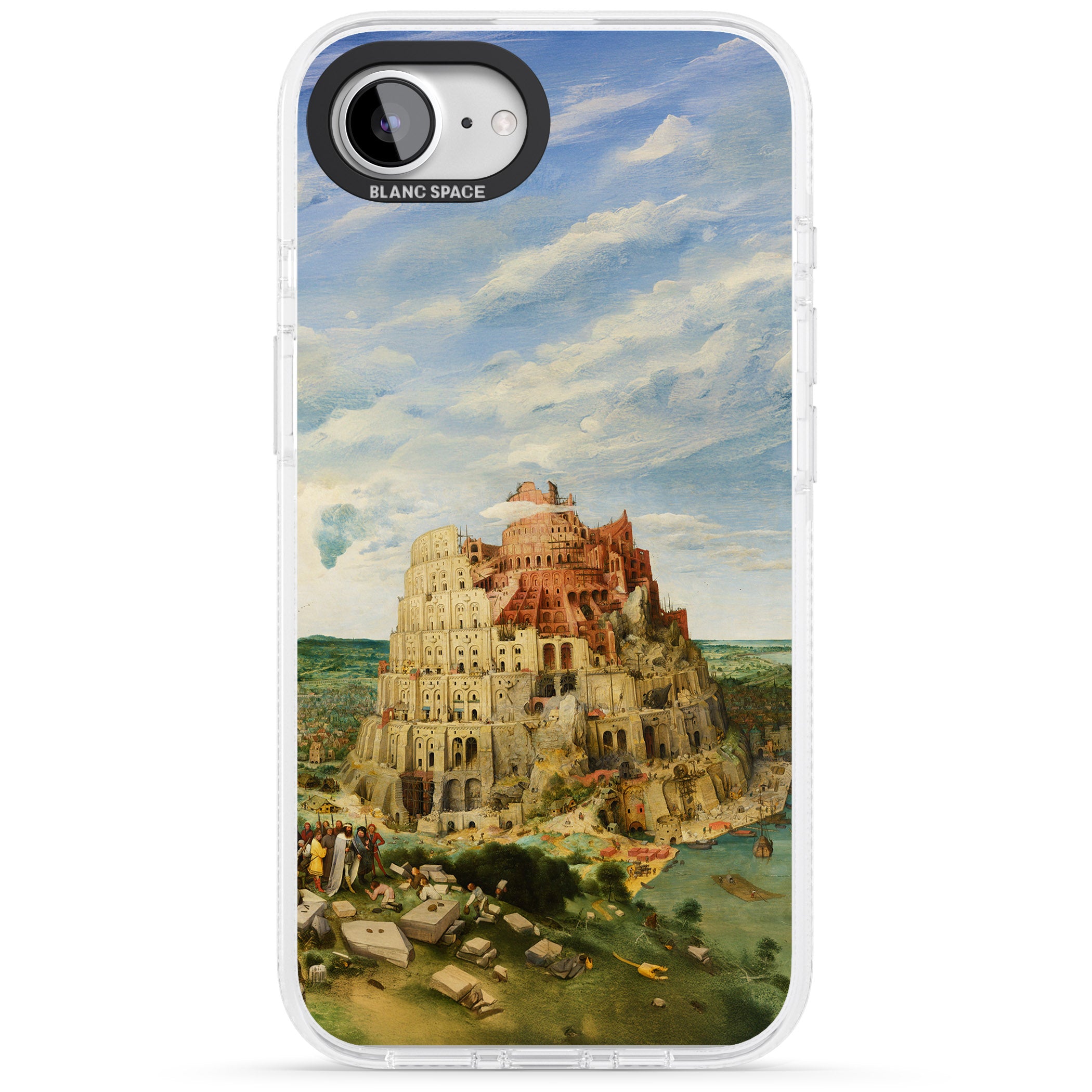 Tower of Babel iPhone 16e Clear Case Impact Air - Blanc Space