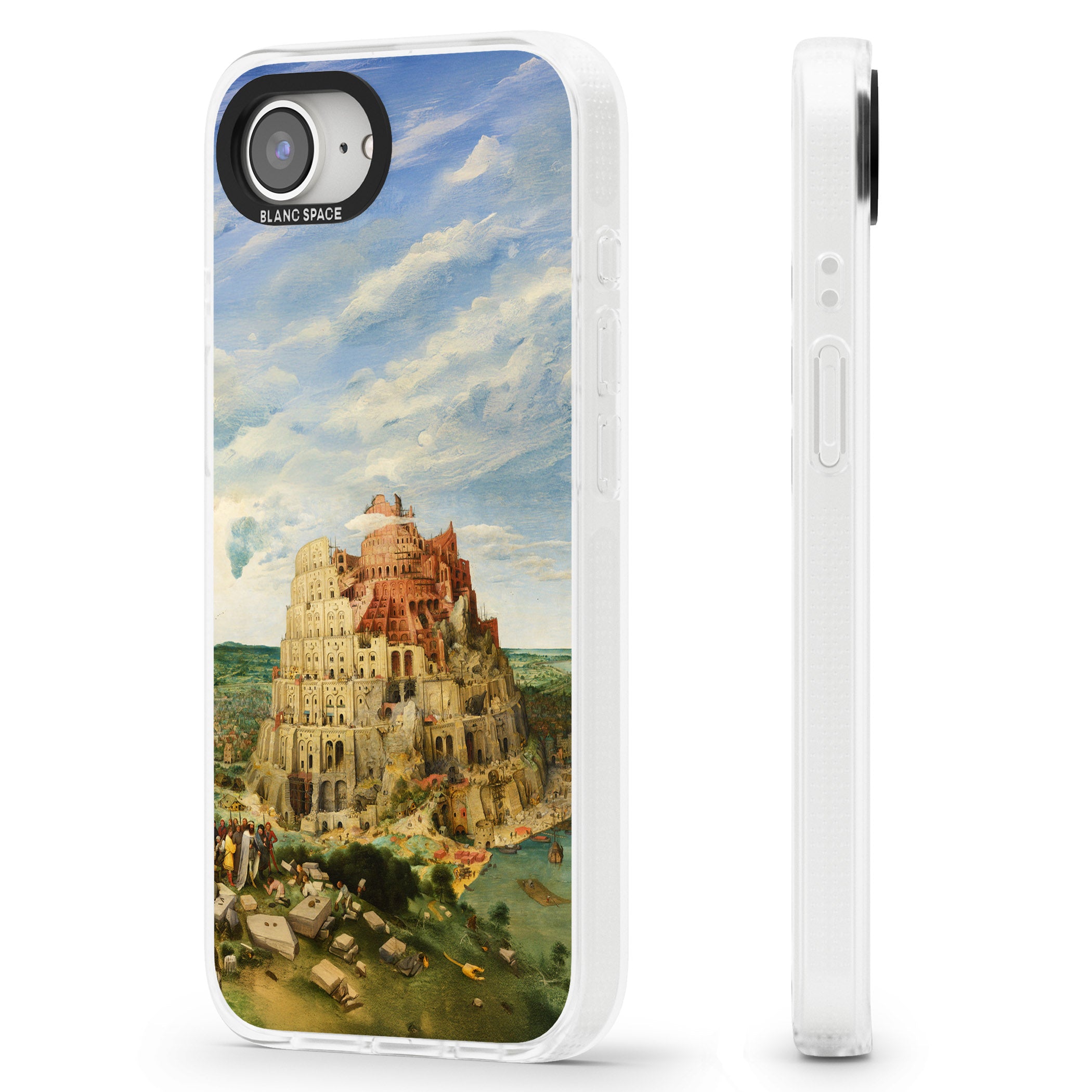 Tower of Babel iPhone 16e Clear Case Impact Air - Blanc Space