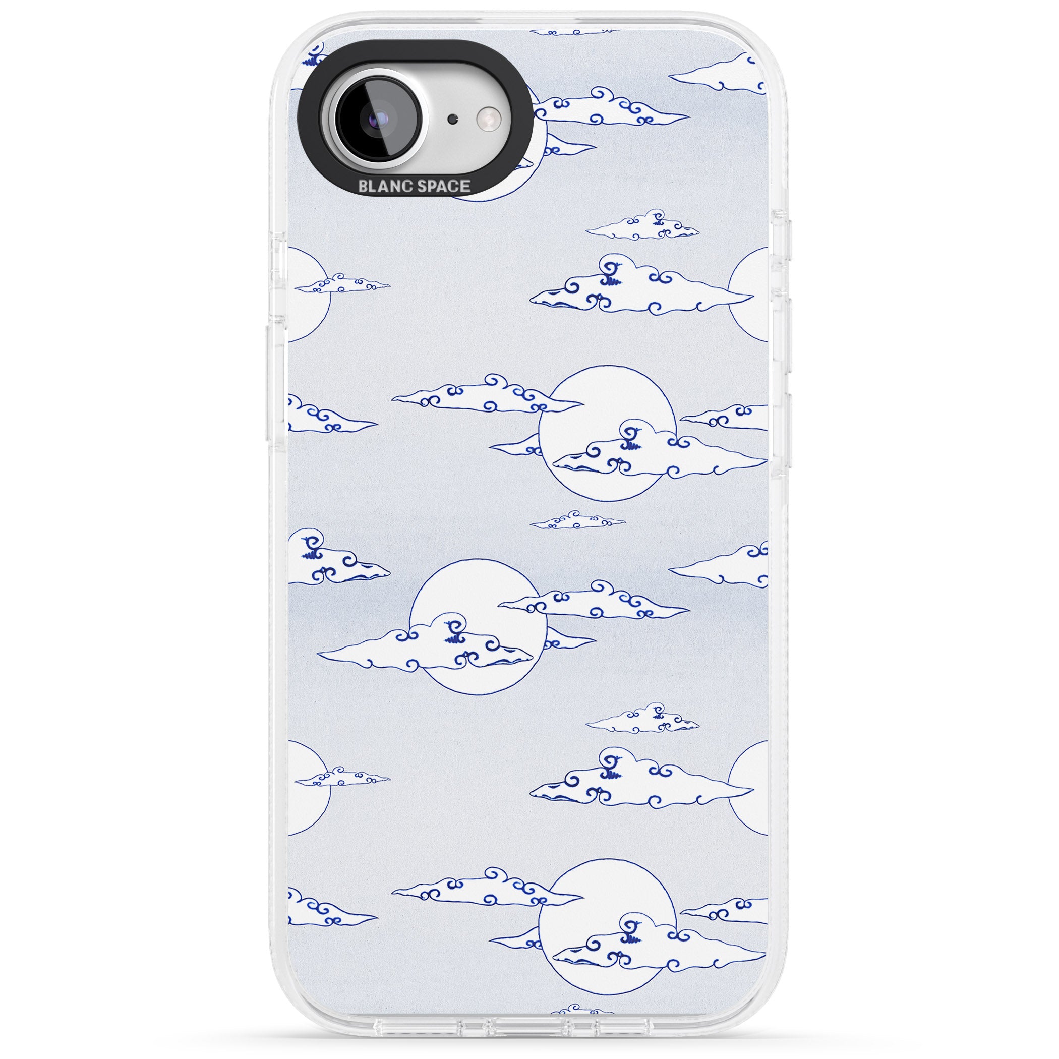 Moon & Clouds iPhone 16e Clear Case Impact Air - Blanc Space