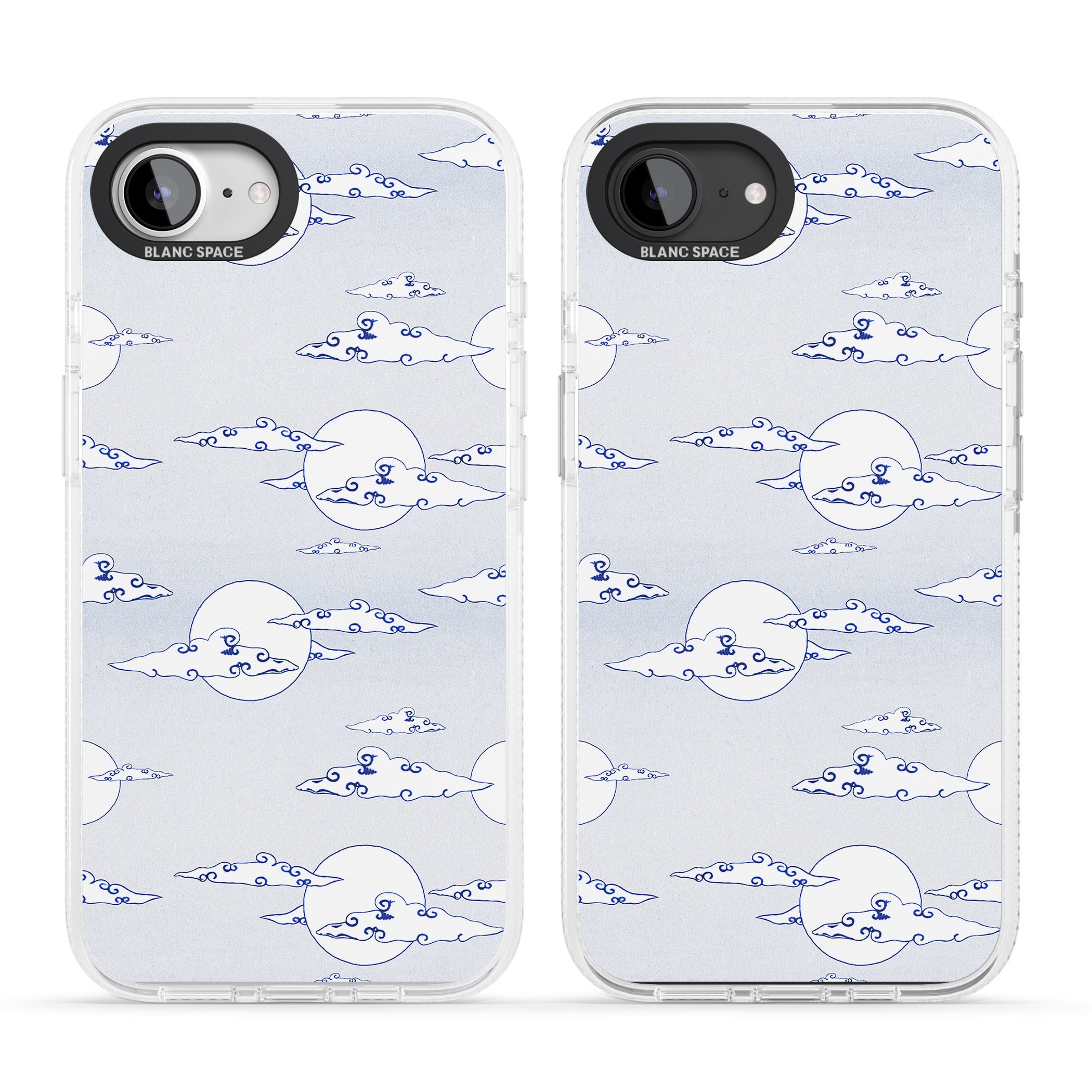 Moon & Clouds iPhone 16e Clear Case Impact Air - Blanc Space