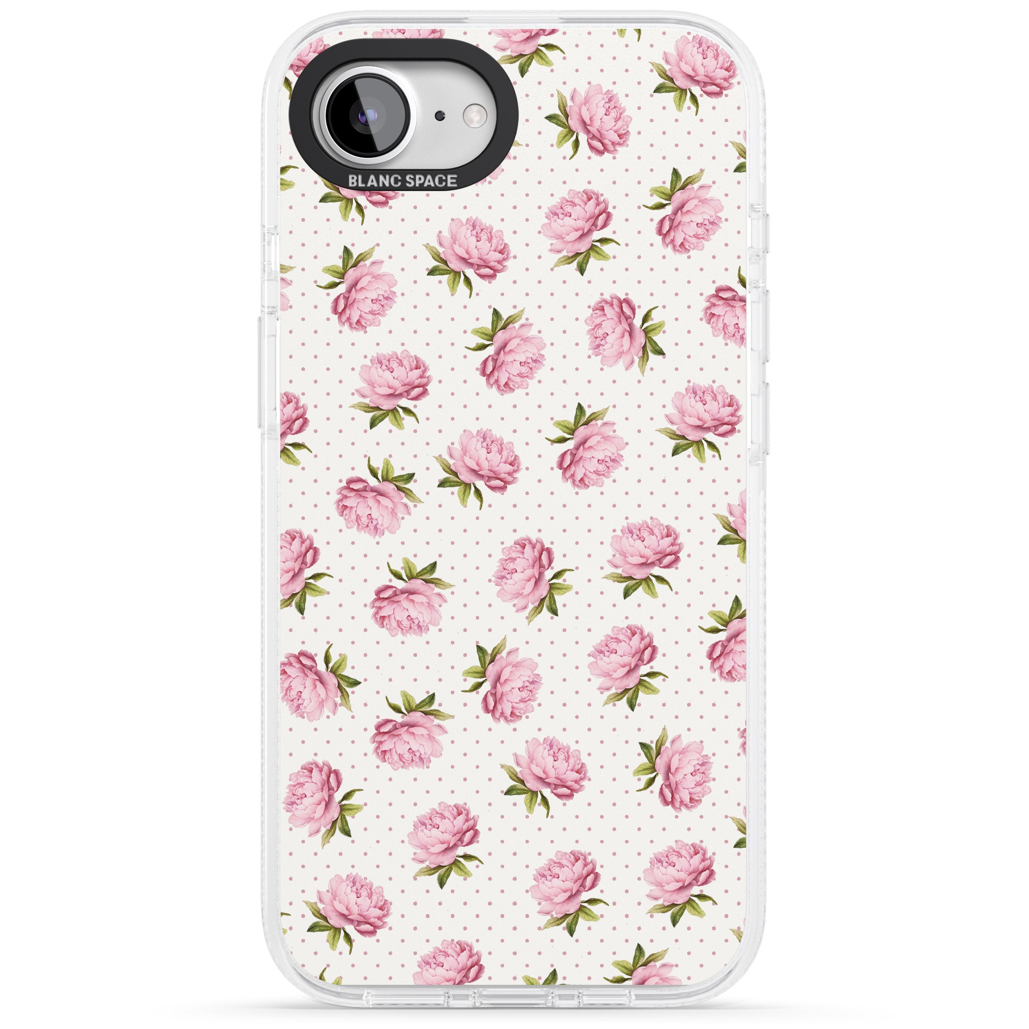 Soft Peonies iPhone 16e Clear Case Impact Air - Blanc Space
