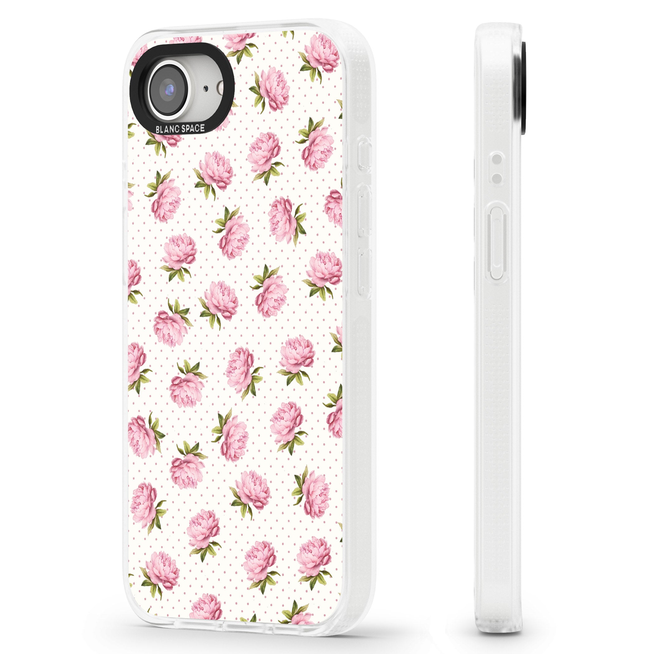 Soft Peonies iPhone 16e Clear Case Impact Air - Blanc Space