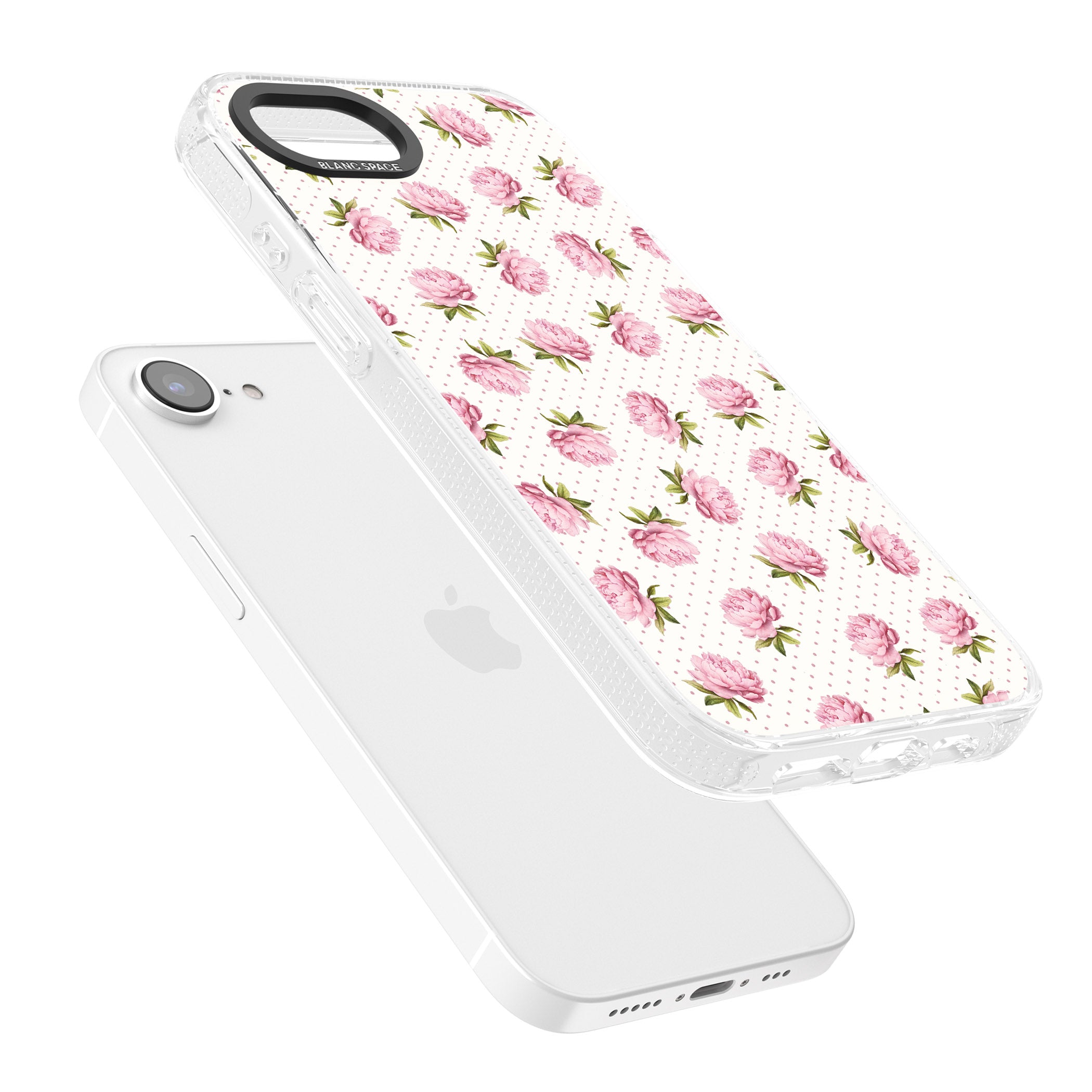 Soft Peonies iPhone 16e Clear Case Impact Air - Blanc Space