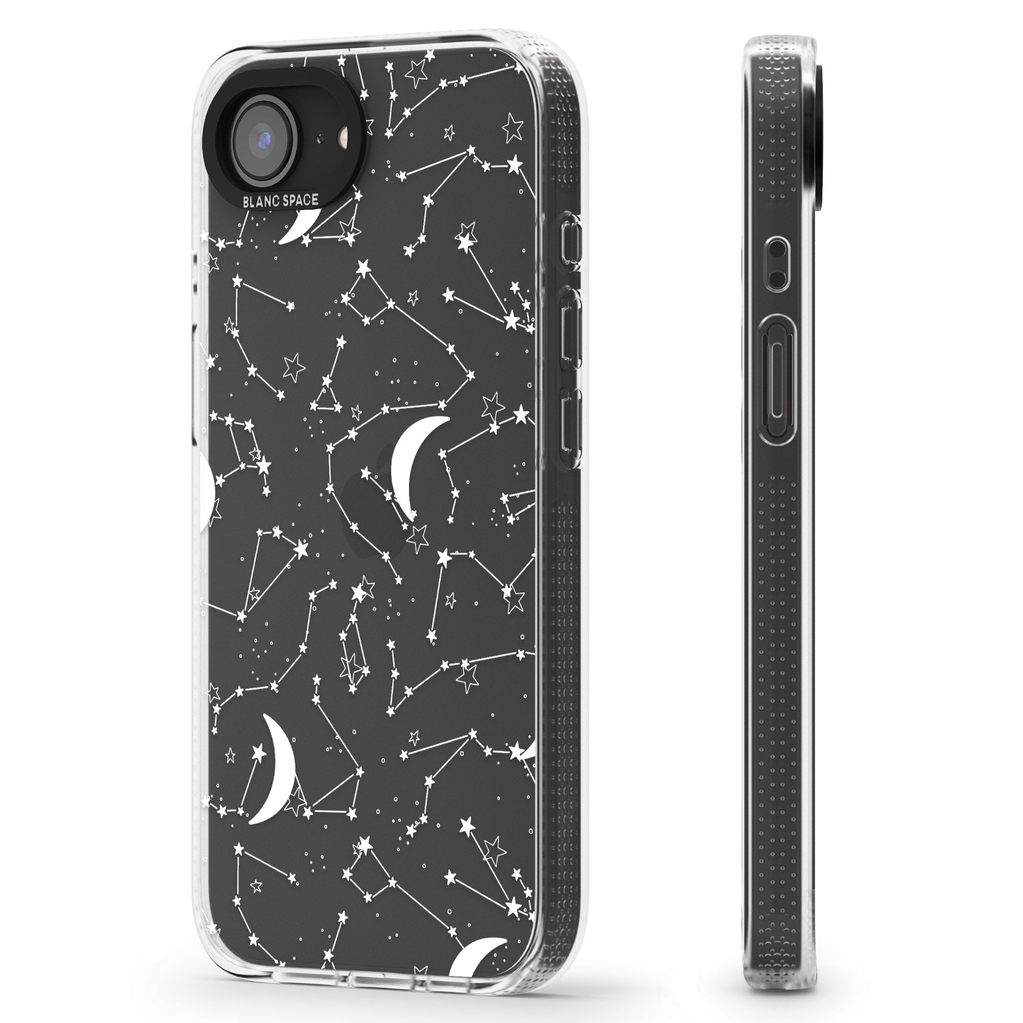 White Constellations iPhone 16e Clear Case Impact Air - Blanc Space