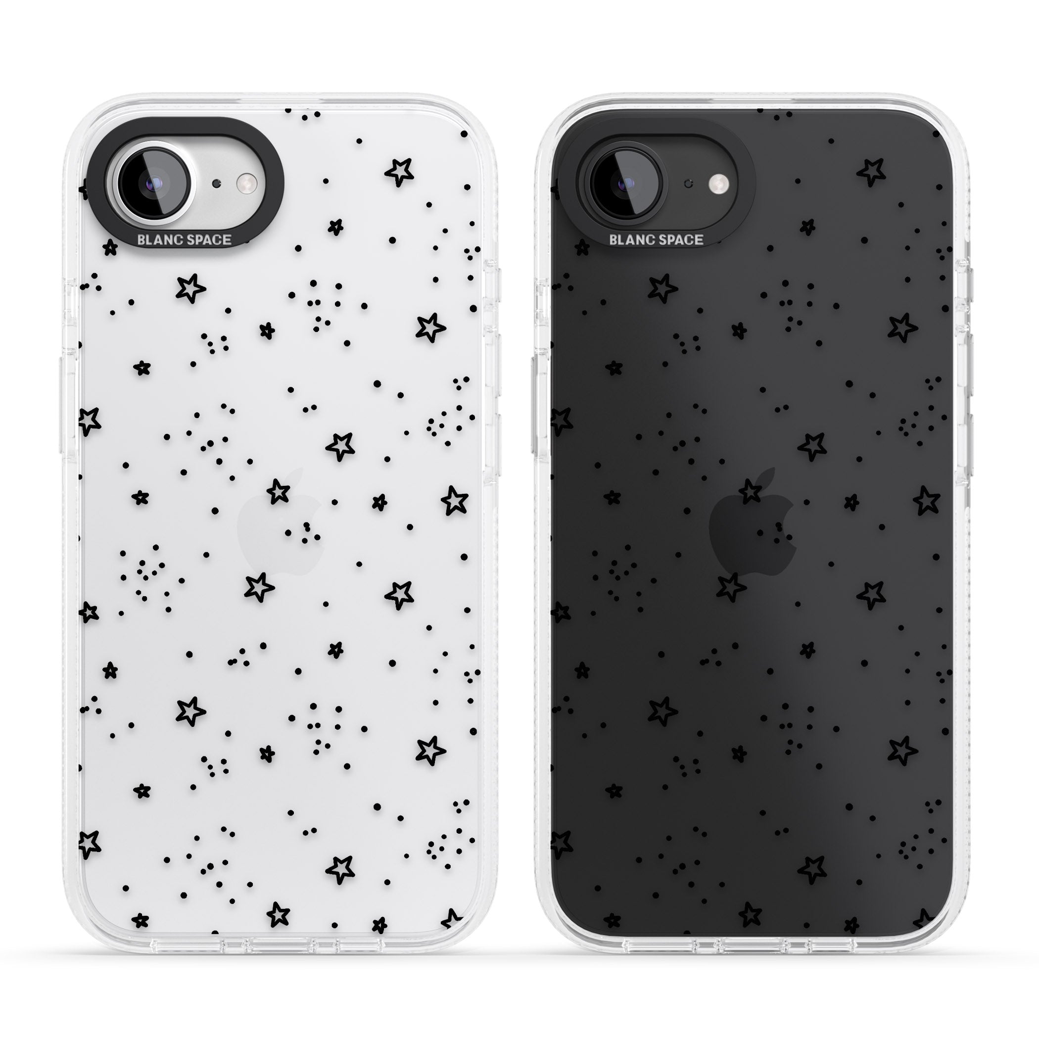 Star Outlines iPhone 16e Clear Case Impact Air - Blanc Space