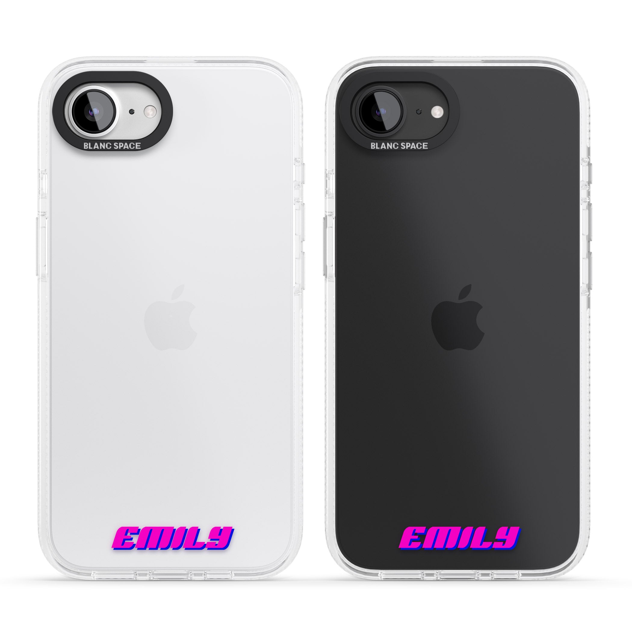 Personalised Clear Text 2C iPhone 16e Clear Case Impact Air - Blanc Space