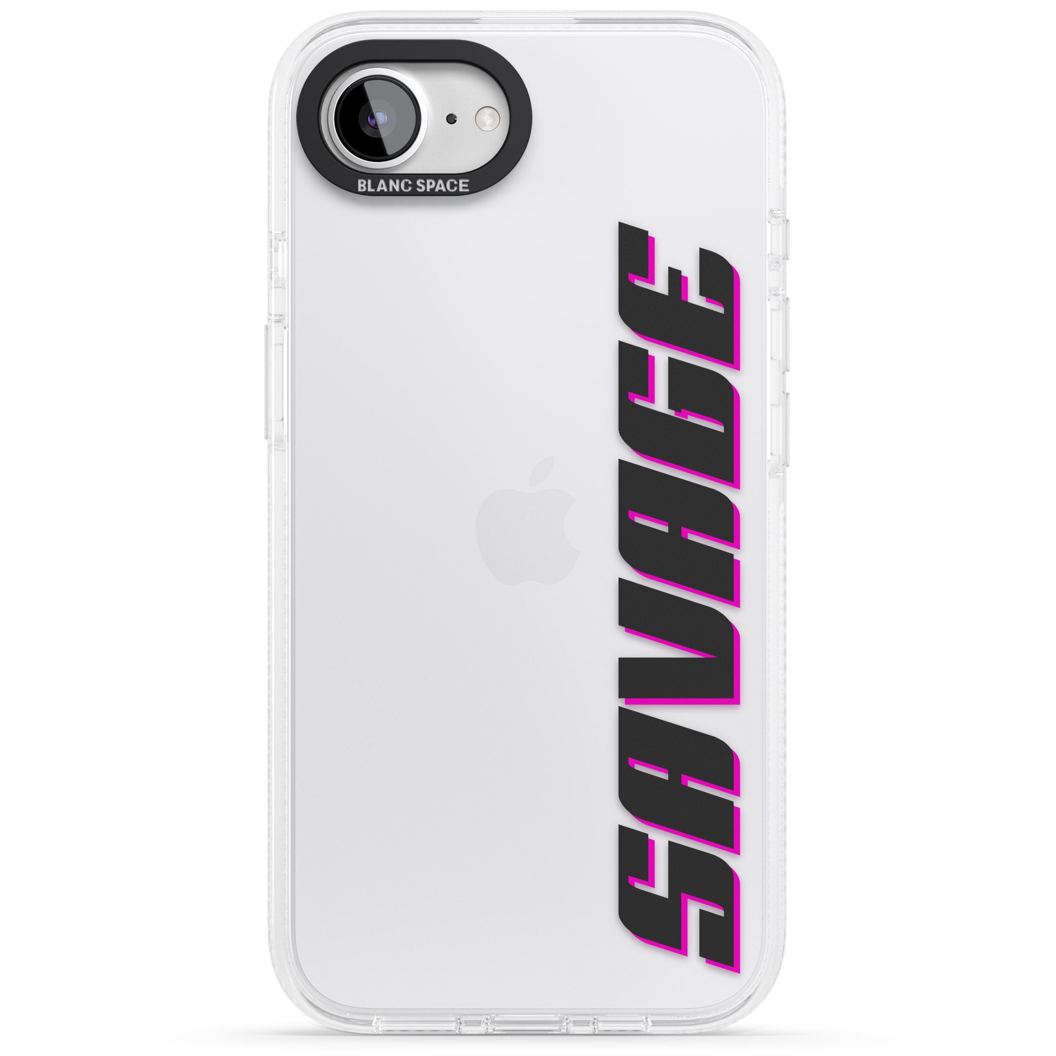 Personalised Clear Text 4C iPhone 16e Clear Case Impact Air - Blanc Space