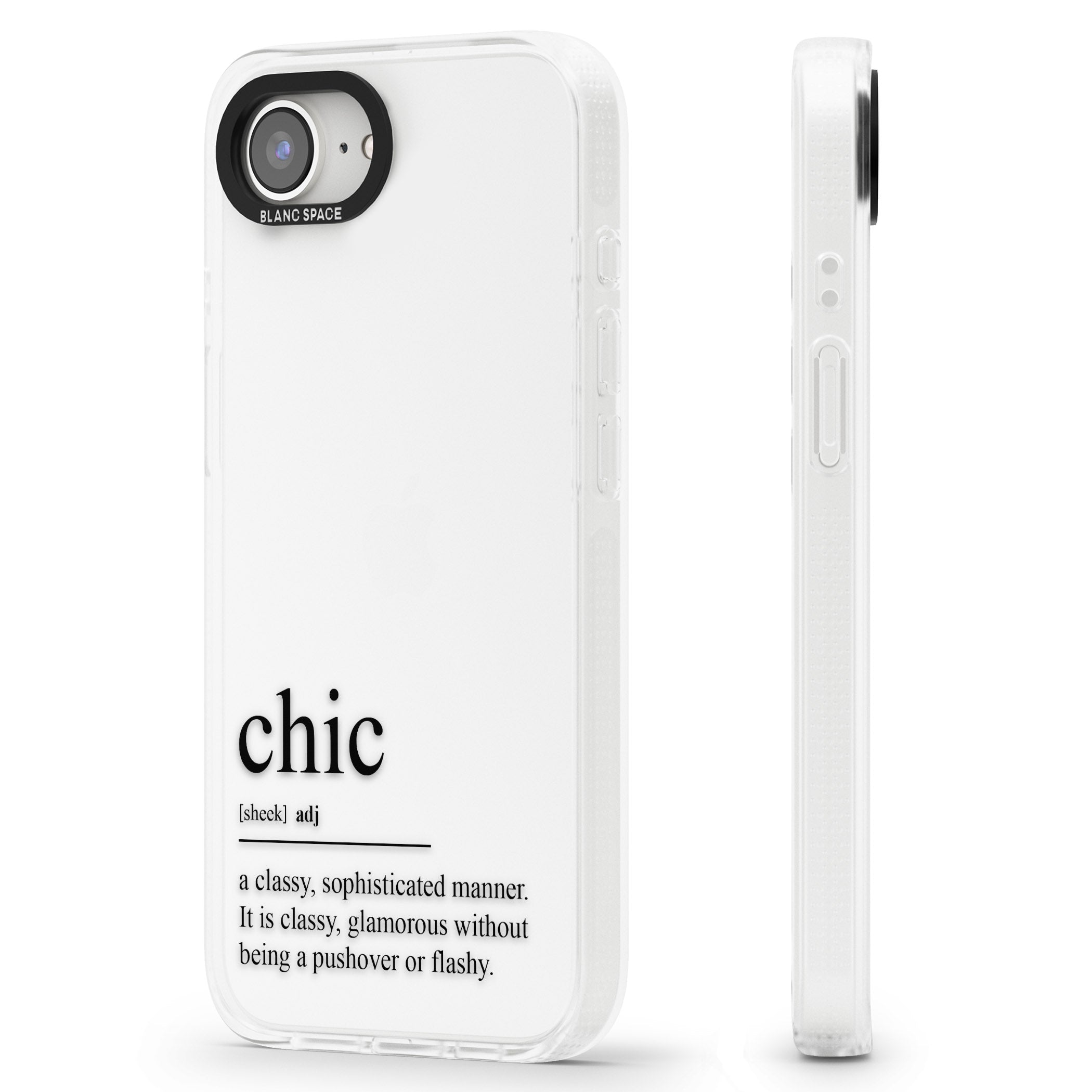 Chic iPhone 16e Clear Case Impact Air - Blanc Space