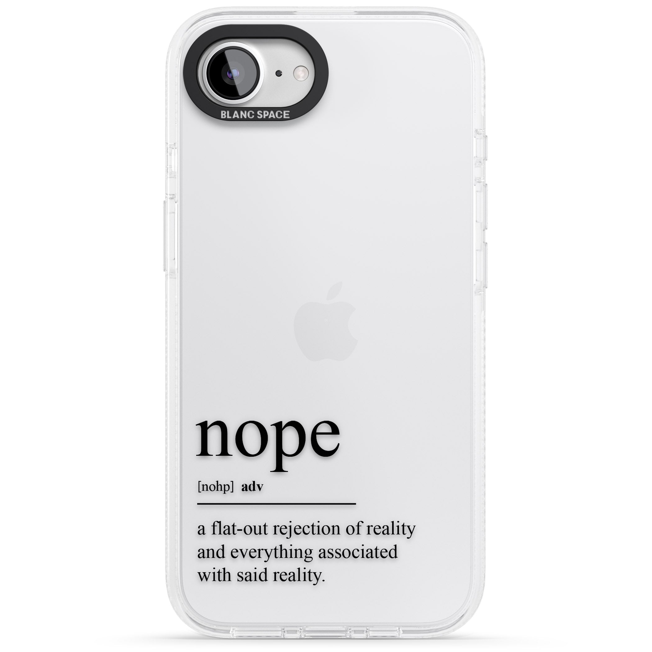 Nope iPhone 16e Clear Case Impact Air - Blanc Space