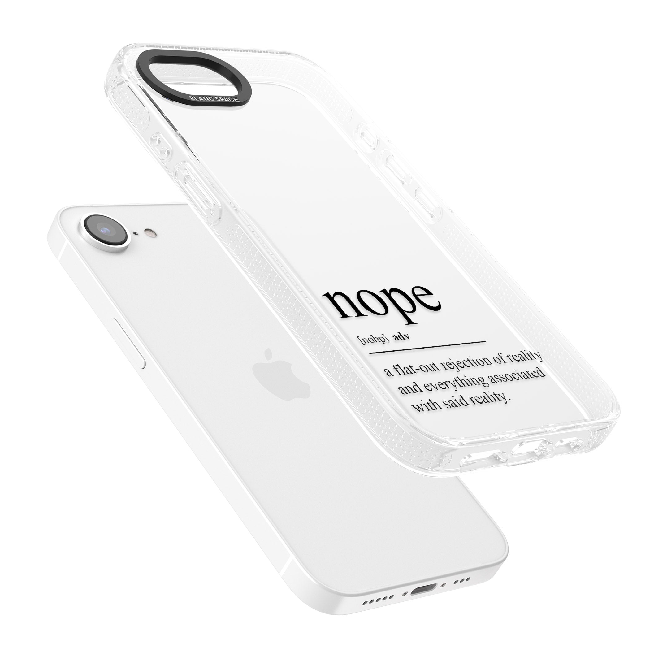 Nope iPhone 16e Clear Case Impact Air - Blanc Space