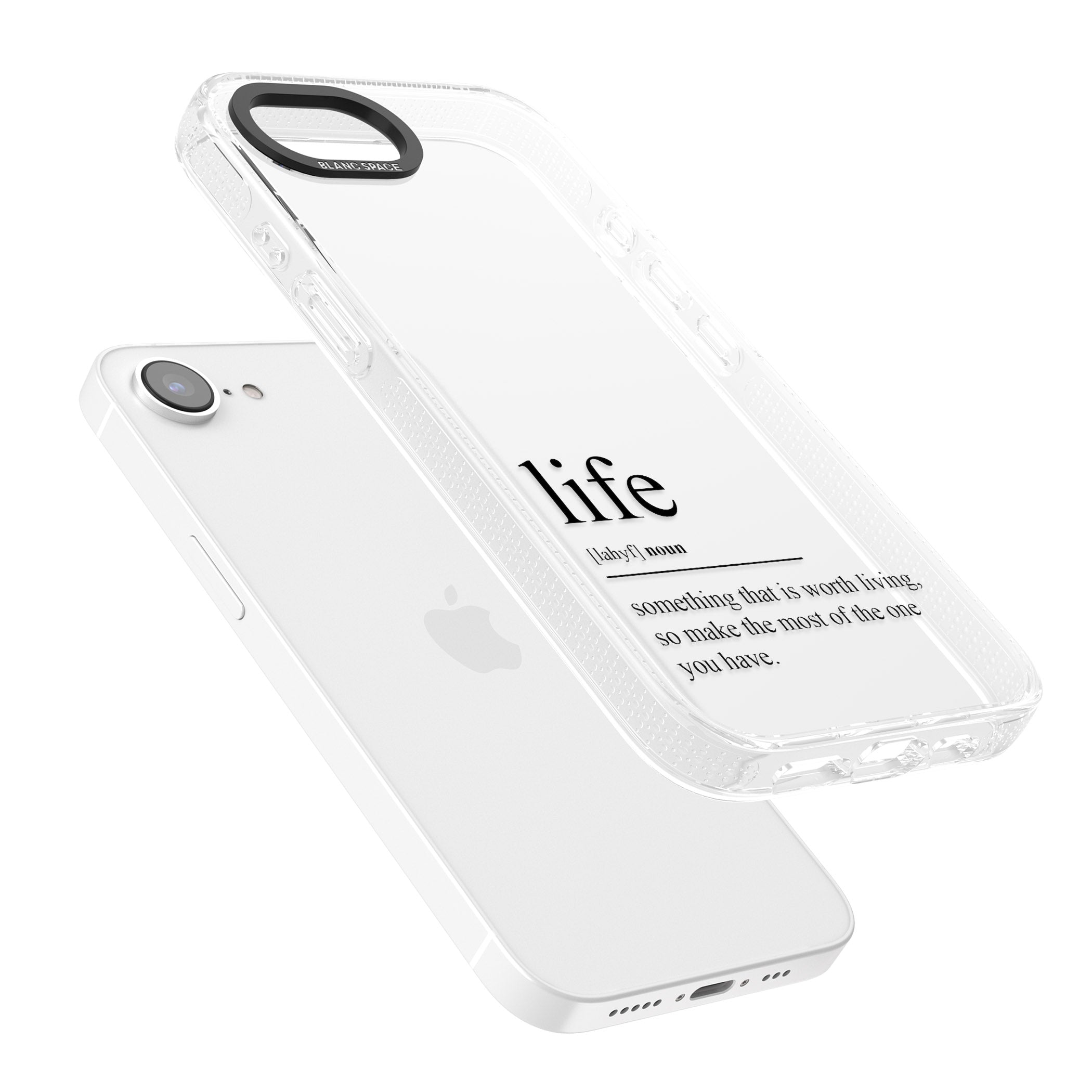 Life iPhone 16e Clear Case Impact Air - Blanc Space