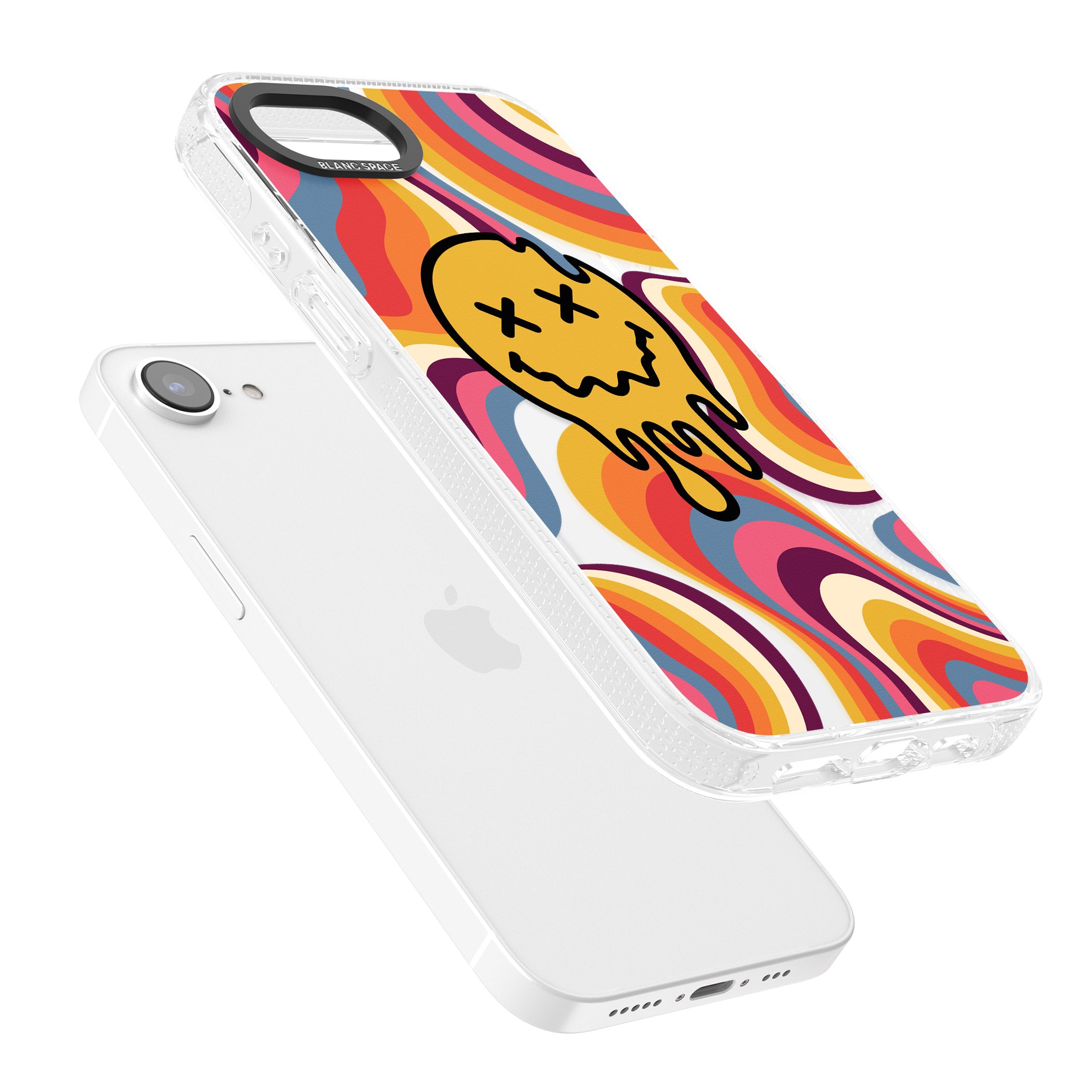 Trippy Face Melt iPhone 16e Clear Case Impact Air - Blanc Space