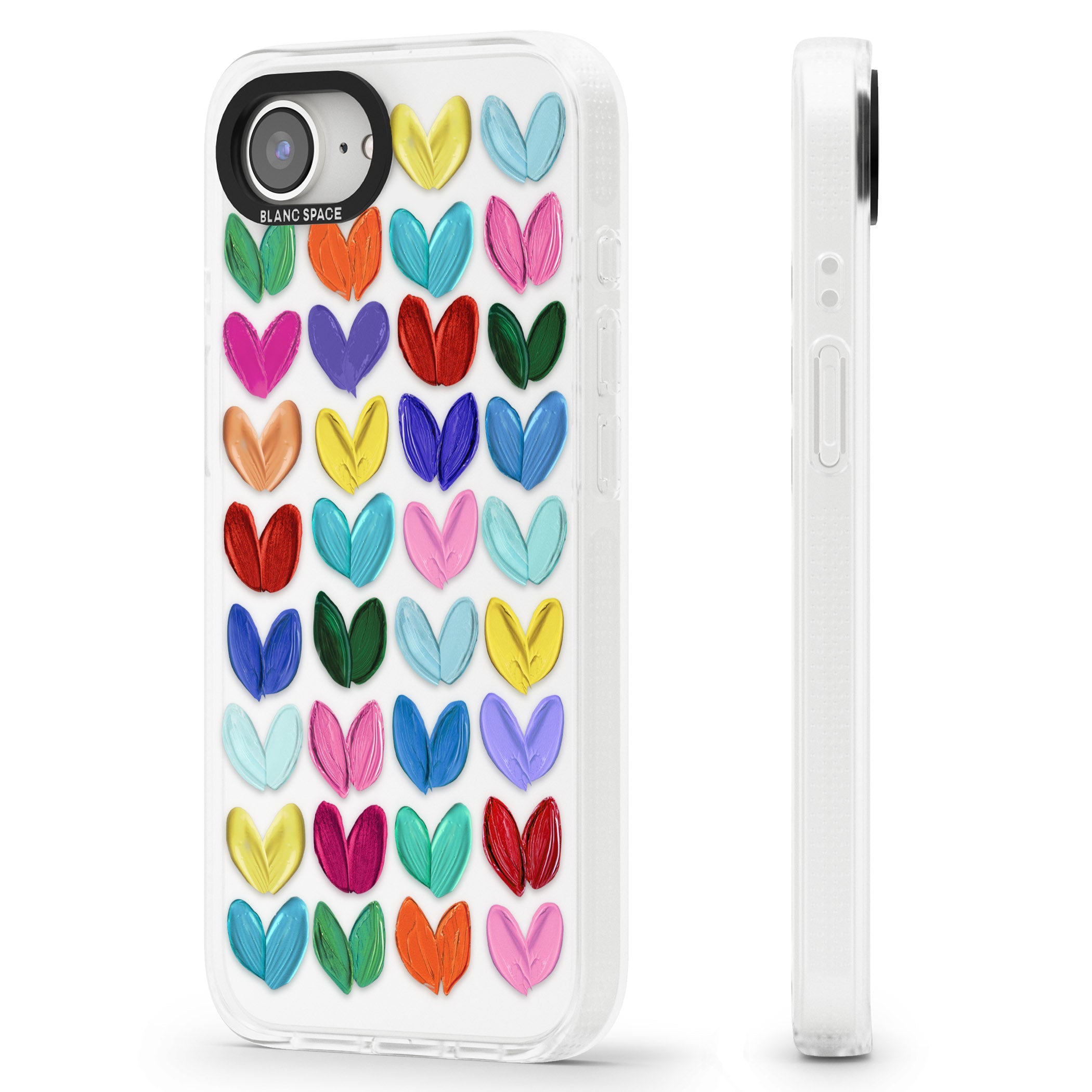 Oil Painted Hearts iPhone 16e Clear Case Impact Air - Blanc Space