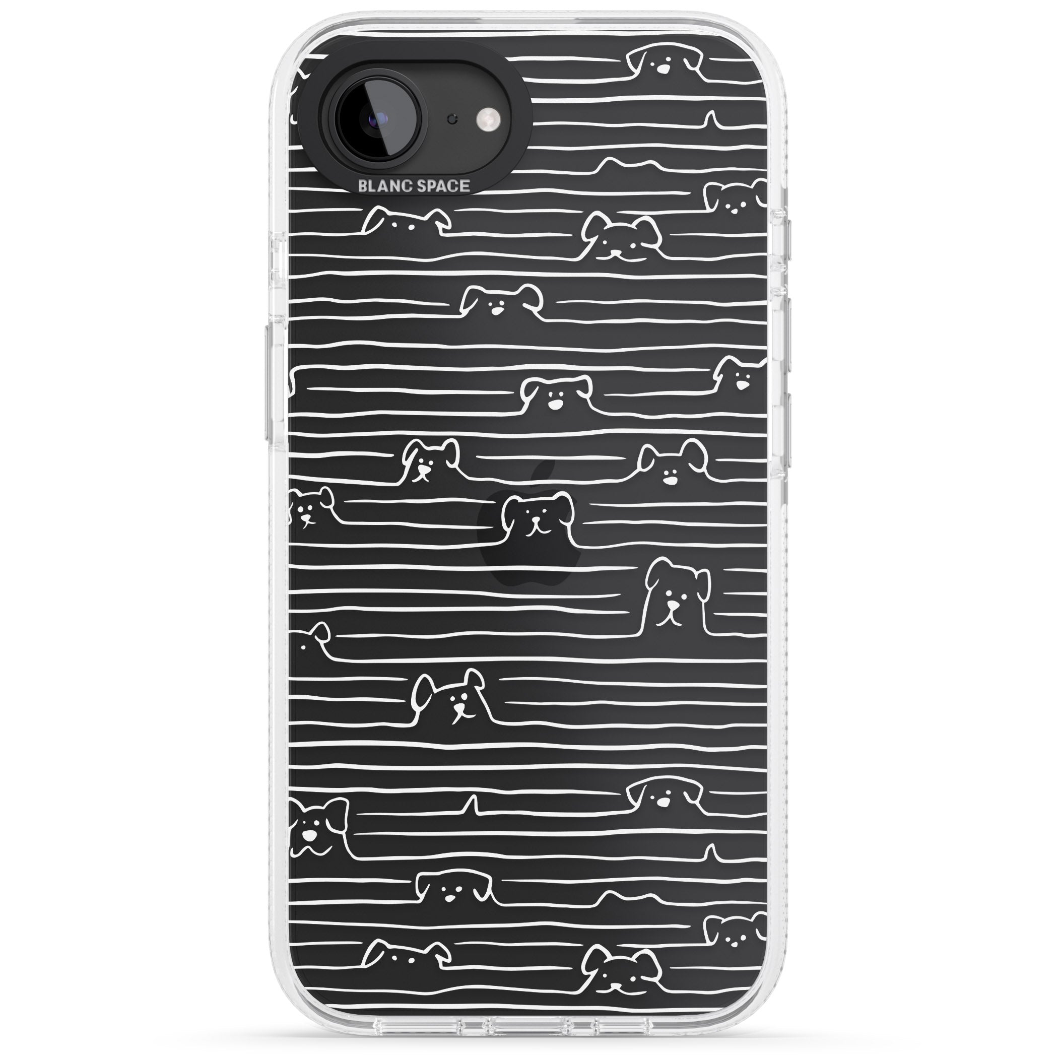 Dog Line Art - White iPhone 16e Clear Case Impact Air - Blanc Space