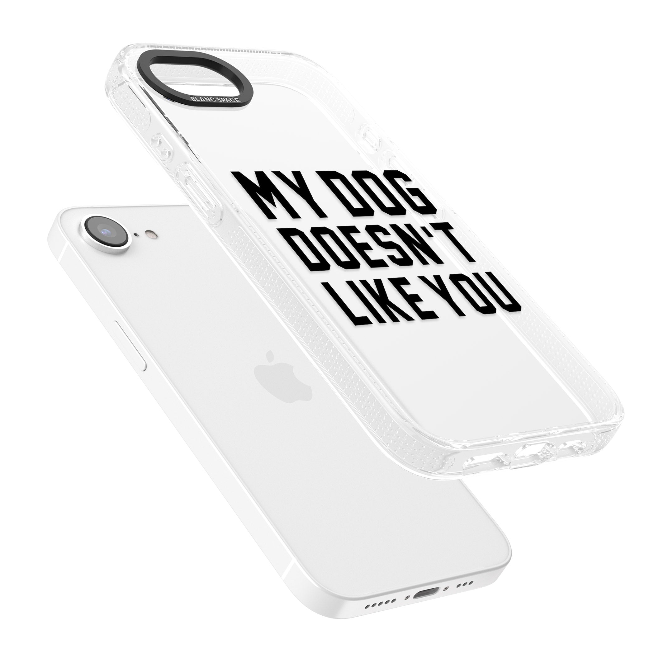 Dog Doesn't Like You iPhone 16e Clear Case Impact Air - Blanc Space