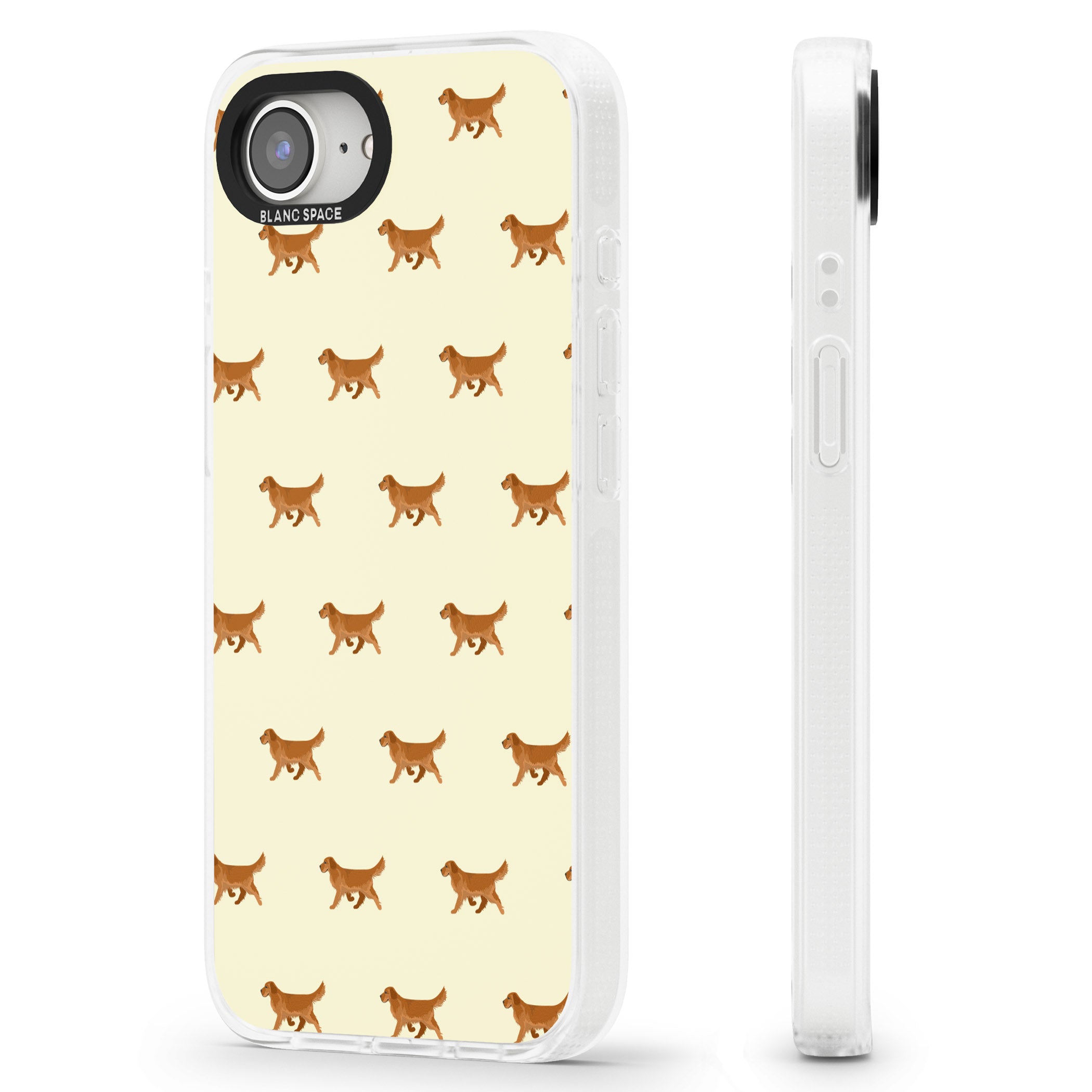 Golden Retriever Dog Pattern iPhone 16e Clear Case Impact Air - Blanc Space