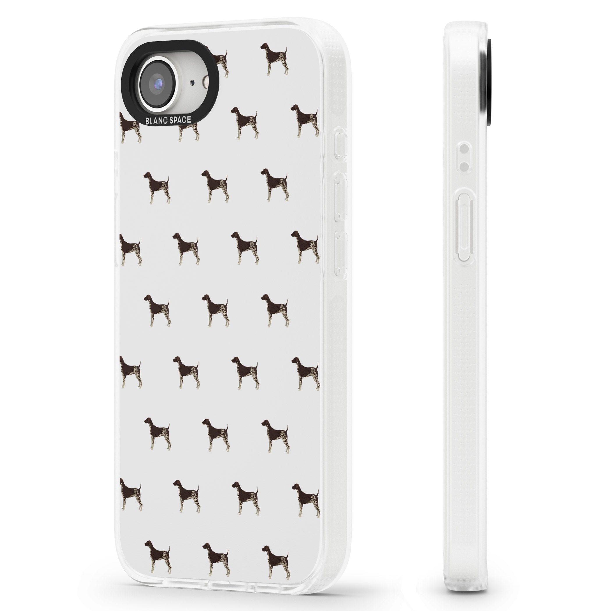German Shorthaired Pointer Dog Pattern iPhone 16e Clear Case Impact Air - Blanc Space