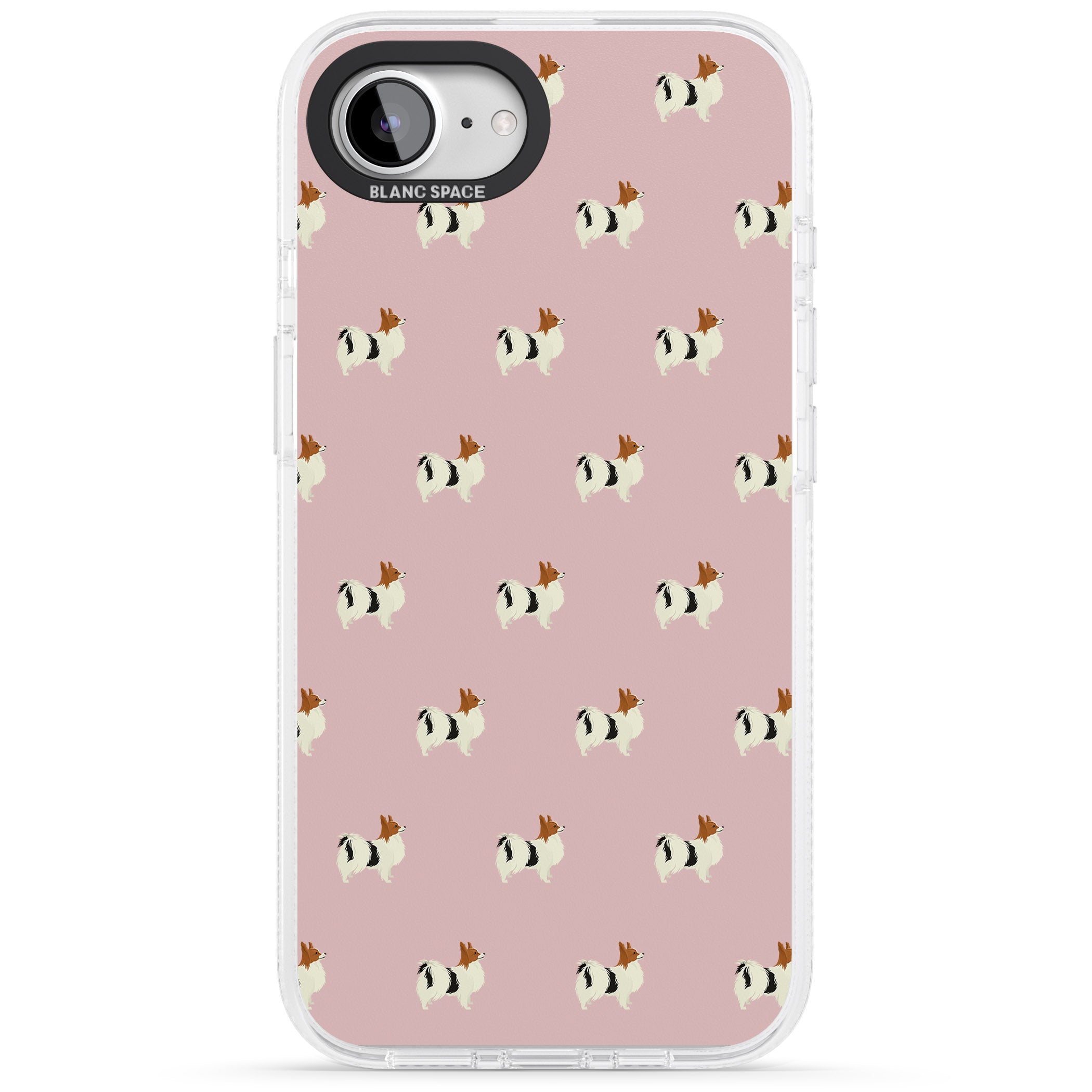 German Shorthaired Pointer Dog Pattern Clear iPhone 16e Clear Case Impact Air - Blanc Space