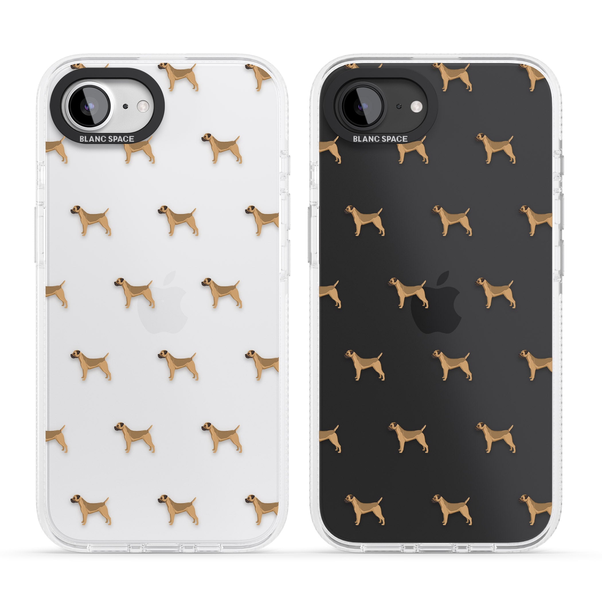 Border Terrier Dog Pattern Clear iPhone 16e Clear Case Impact Air - Blanc Space