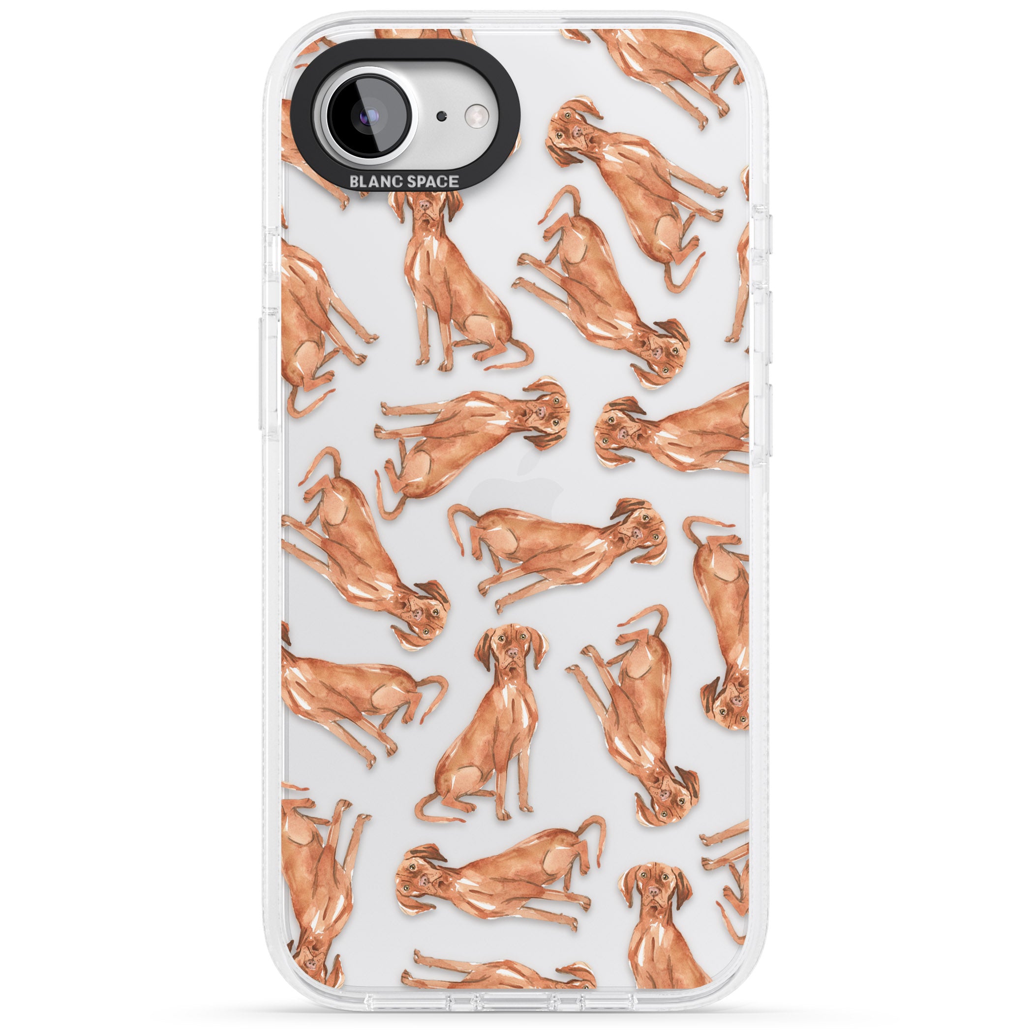 Hungarian Vizsla Watercolour Dog Pattern iPhone 16e Clear Case Impact Air - Blanc Space