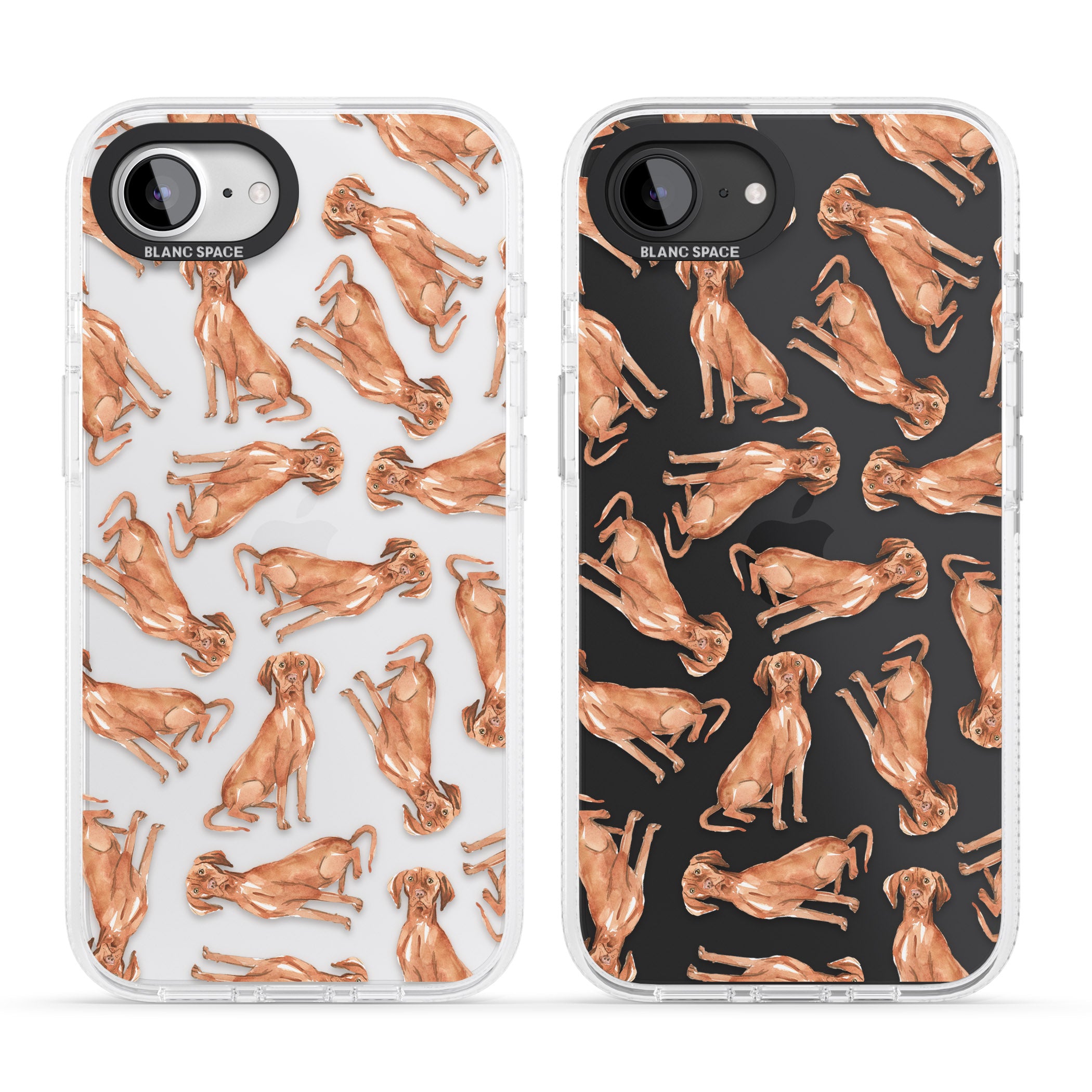 Hungarian Vizsla Watercolour Dog Pattern iPhone 16e Clear Case Impact Air - Blanc Space