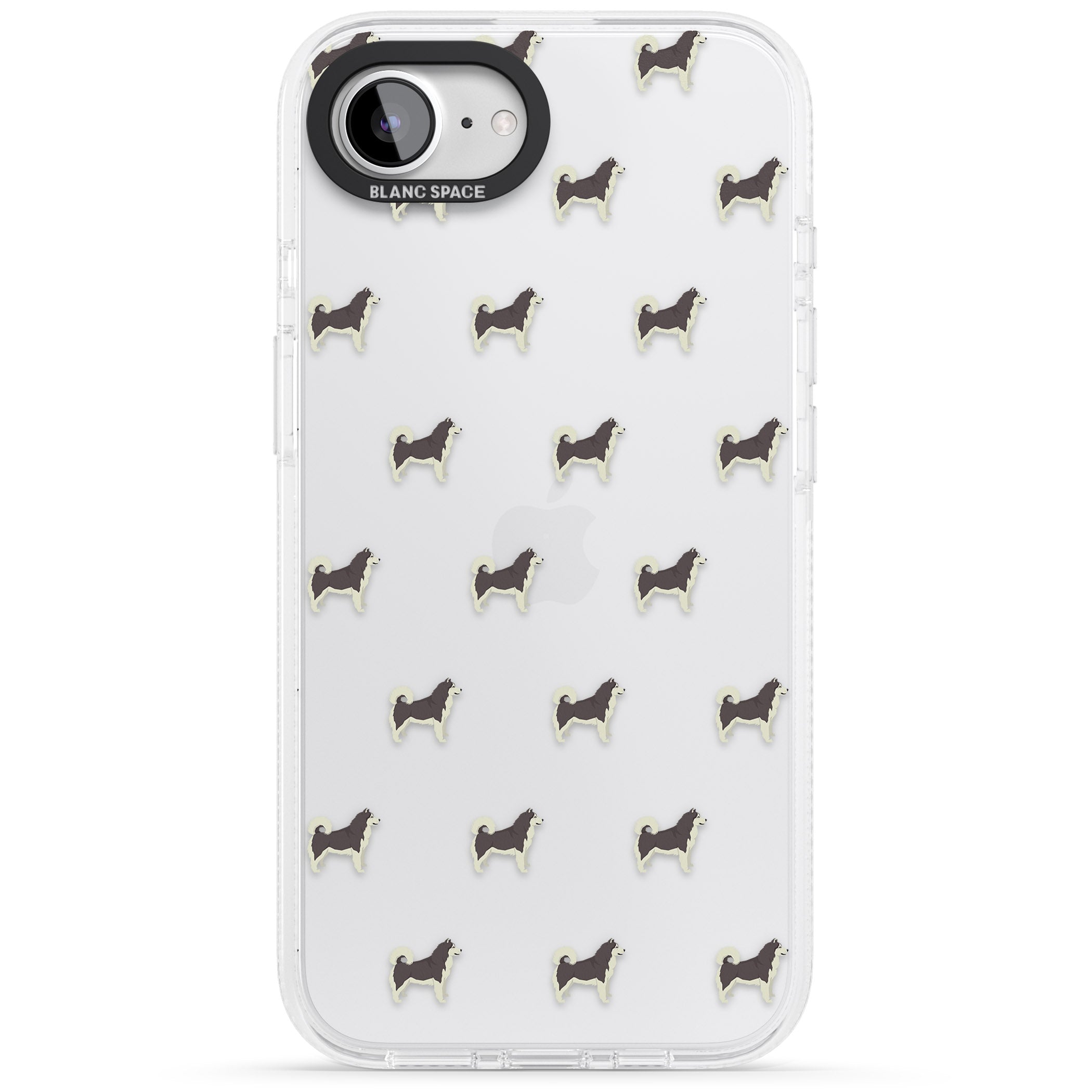 Alaskan Malamute Dog Pattern Clear iPhone 16e Clear Case Impact Air - Blanc Space