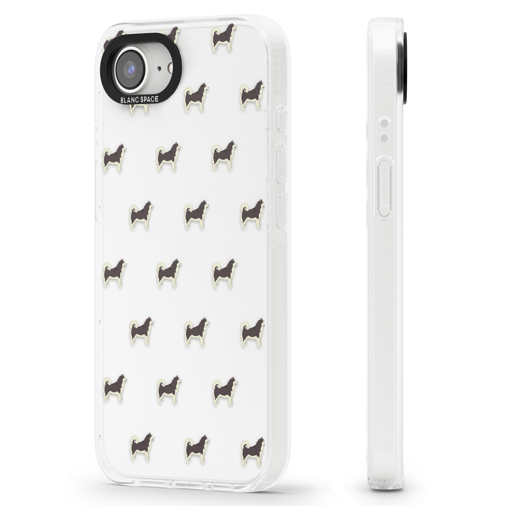 Alaskan Malamute Dog Pattern Clear iPhone 16e Clear Case Impact Air - Blanc Space