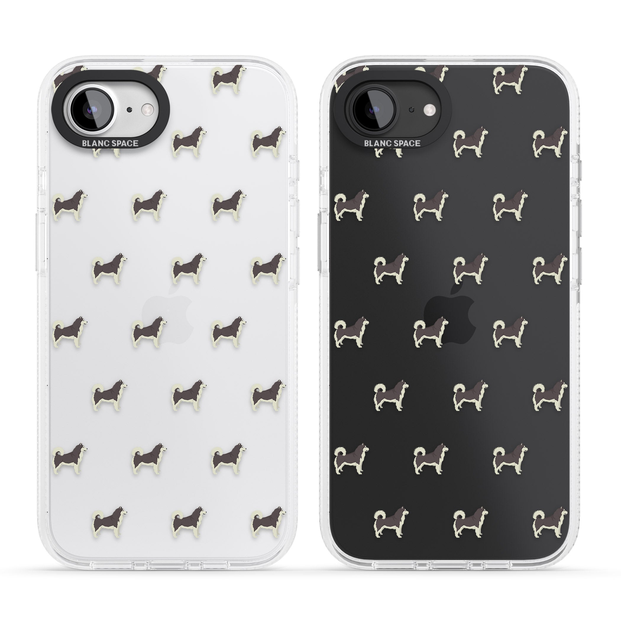 Alaskan Malamute Dog Pattern Clear iPhone 16e Clear Case Impact Air - Blanc Space