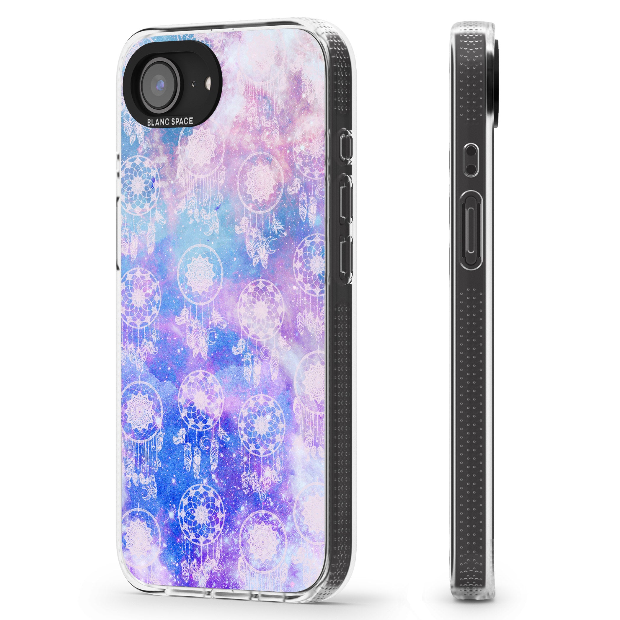 Dreamcatcher Pattern Galaxy Print Tie Dye iPhone 16e Clear Case Impact Air - Blanc Space