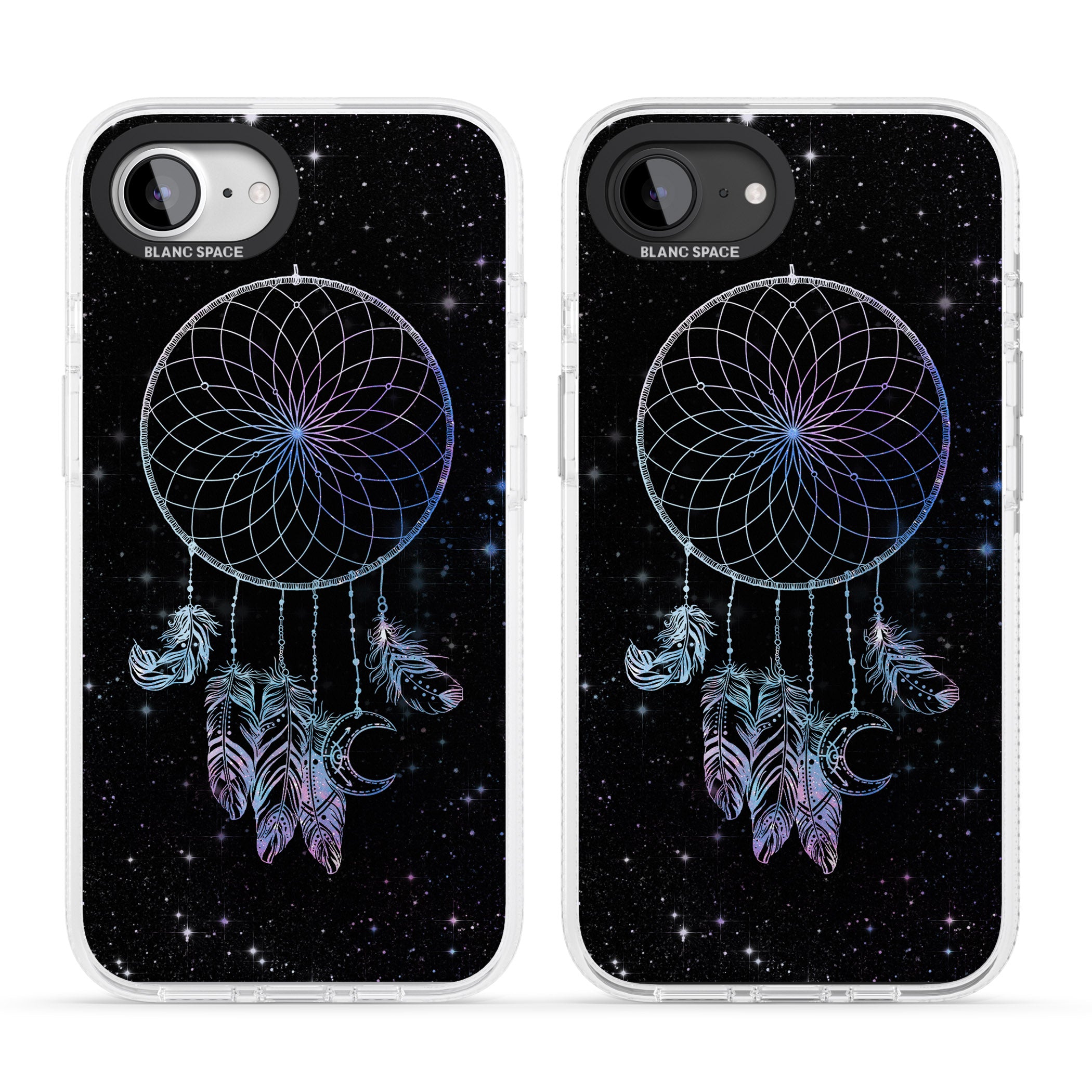 Dreamcatcher Space Stars Galaxy Print iPhone 16e Clear Case Impact Air - Blanc Space