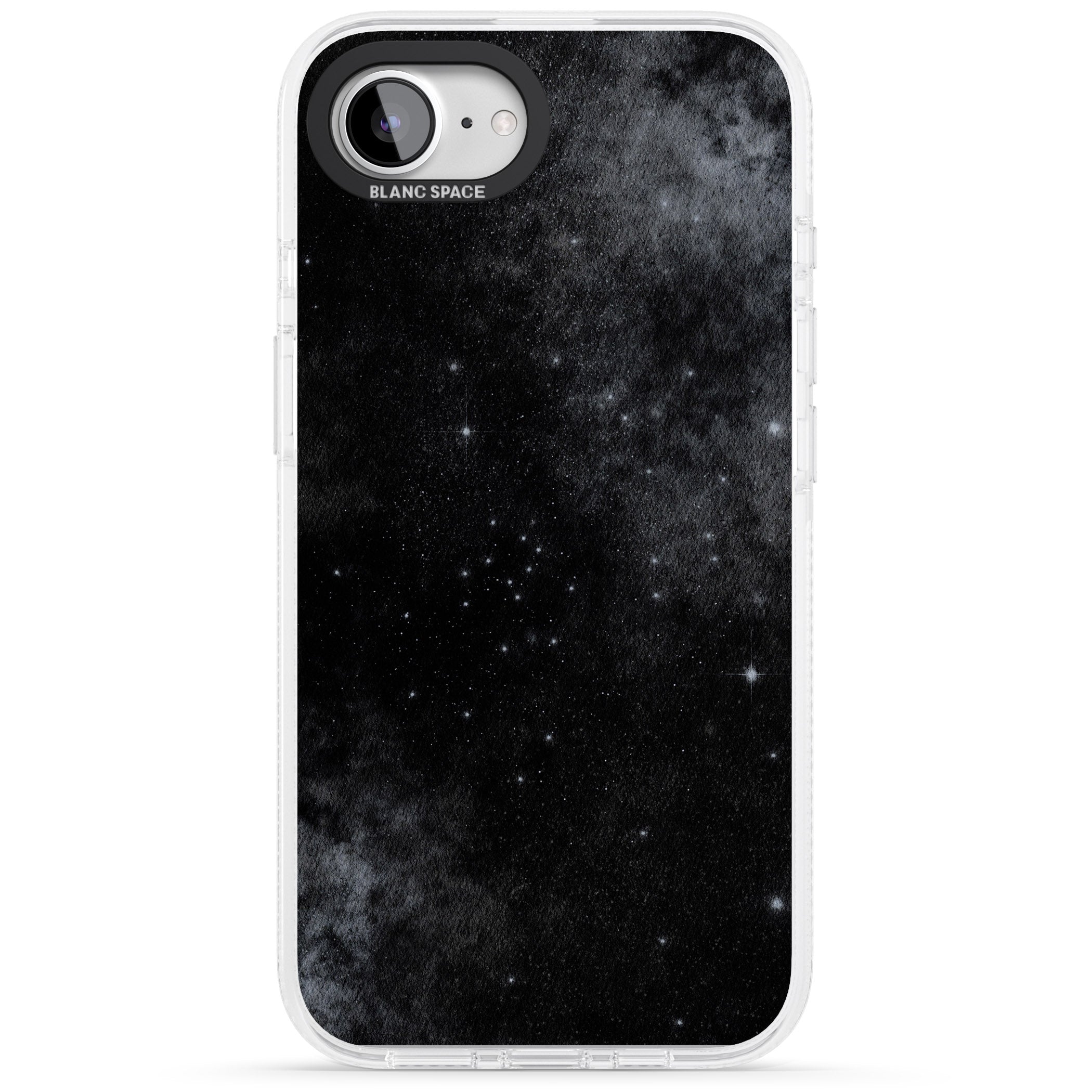 Night Sky Galaxies: Shimmering Stars iPhone 16e Clear Case Impact Air - Blanc Space