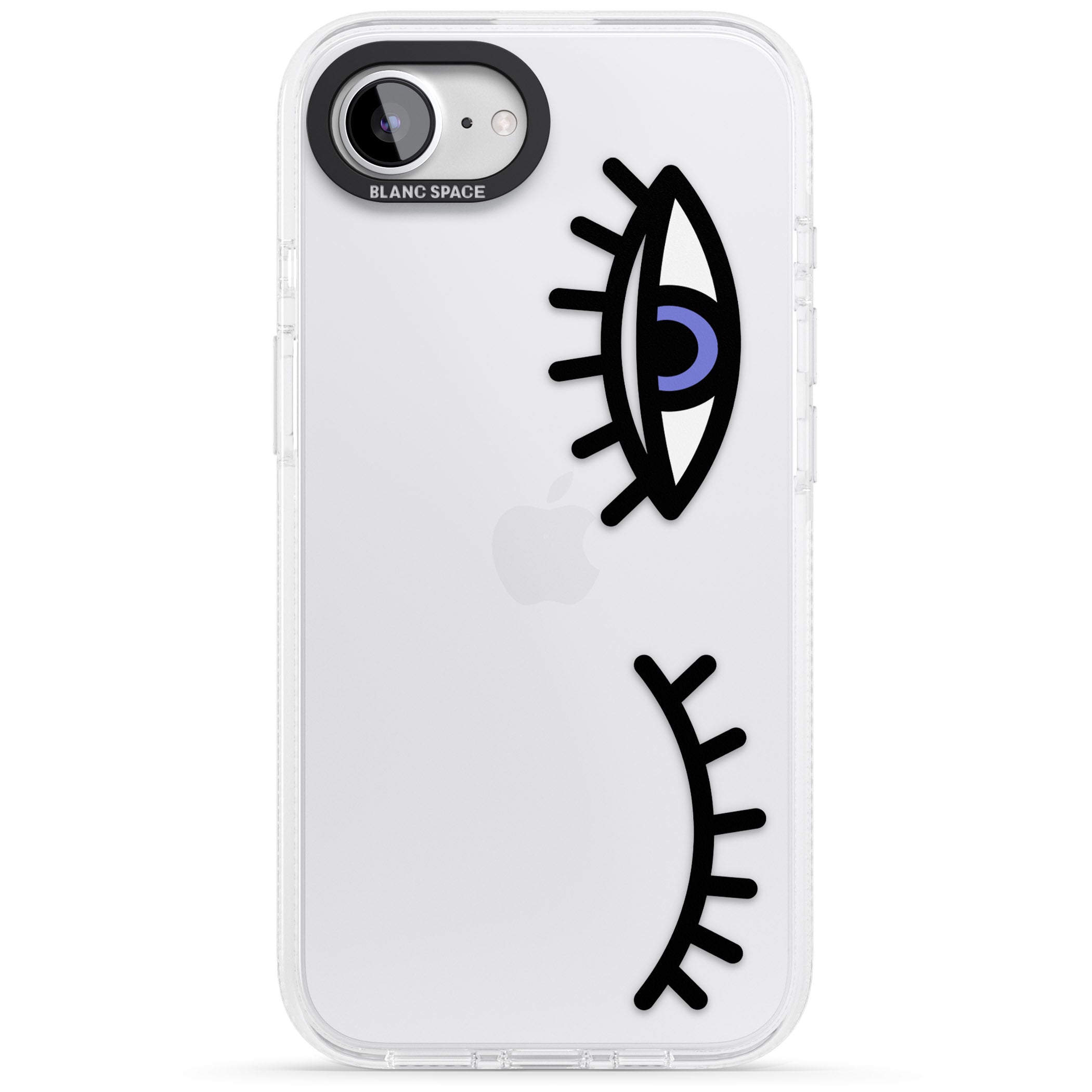 Winking Eyes Transparent Pattern iPhone 16e Clear Case Impact Air - Blanc Space