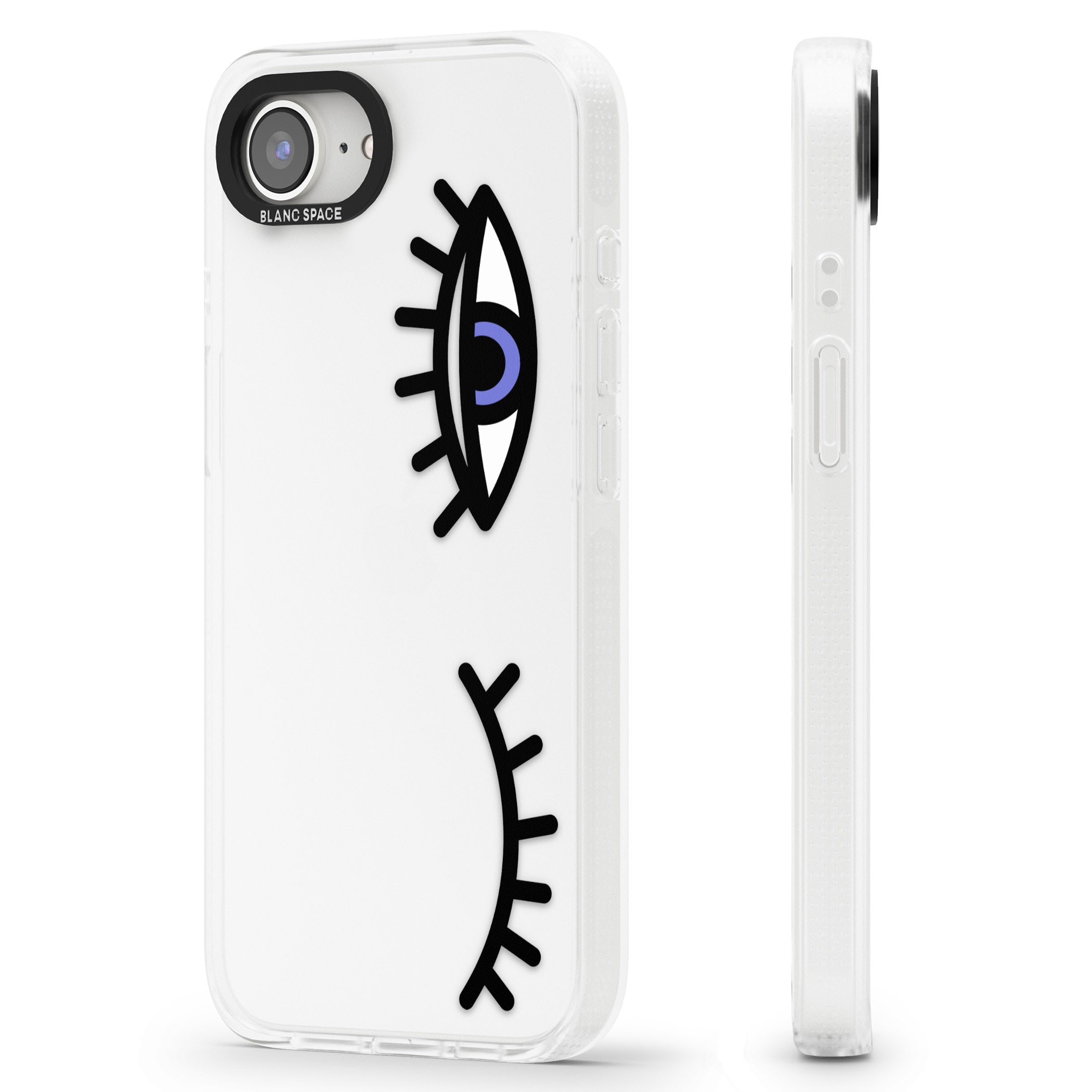 Winking Eyes Transparent Pattern iPhone 16e Clear Case Impact Air - Blanc Space