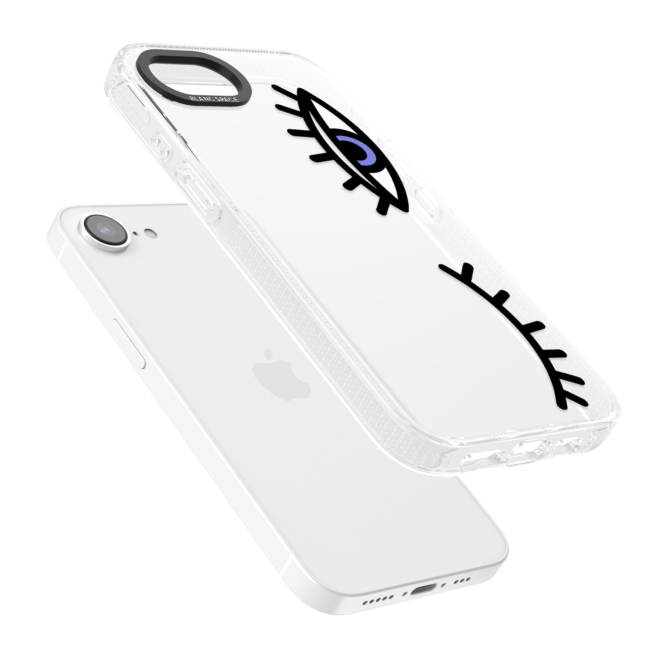 Winking Eyes Transparent Pattern iPhone 16e Clear Case Impact Air - Blanc Space
