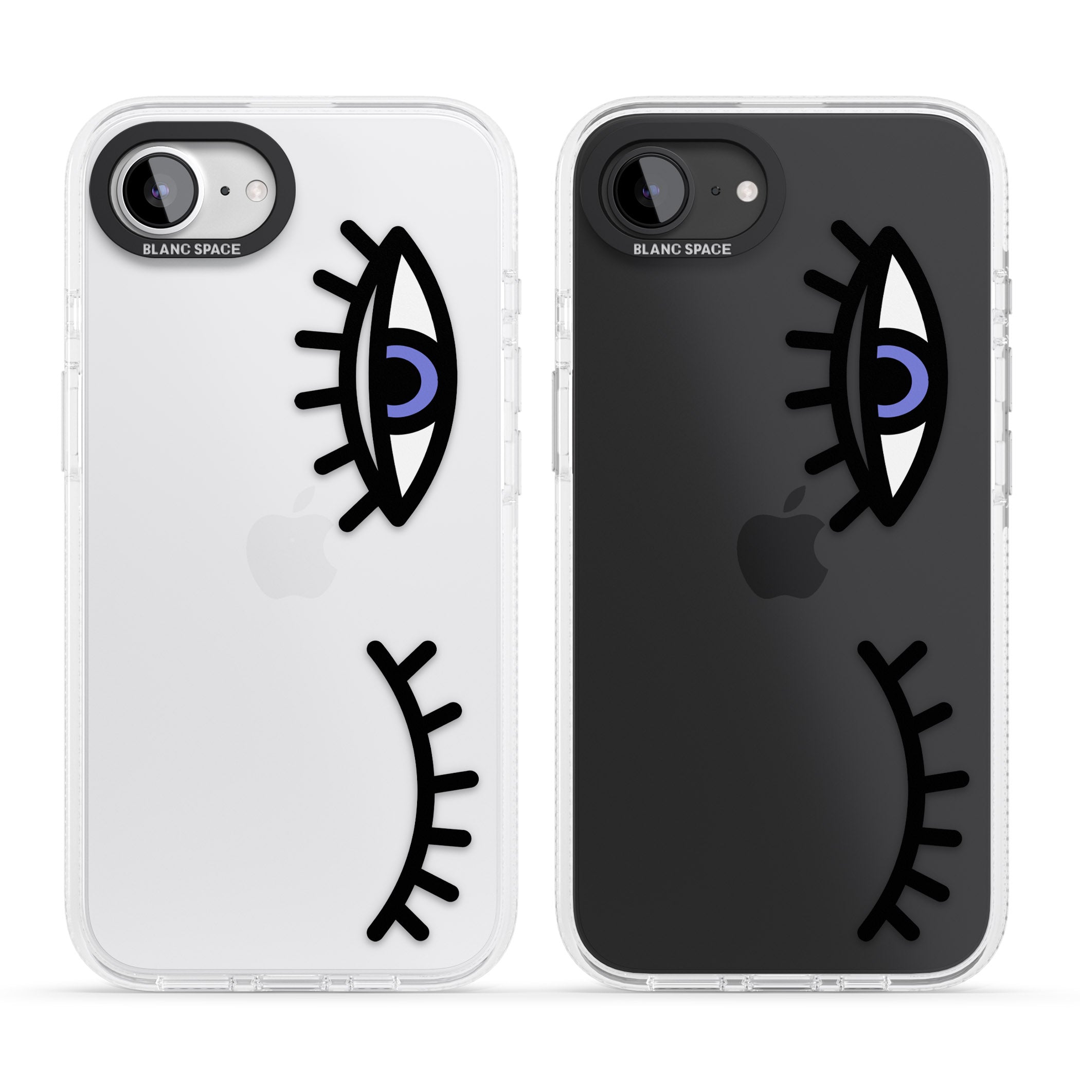 Winking Eyes Transparent Pattern iPhone 16e Clear Case Impact Air - Blanc Space