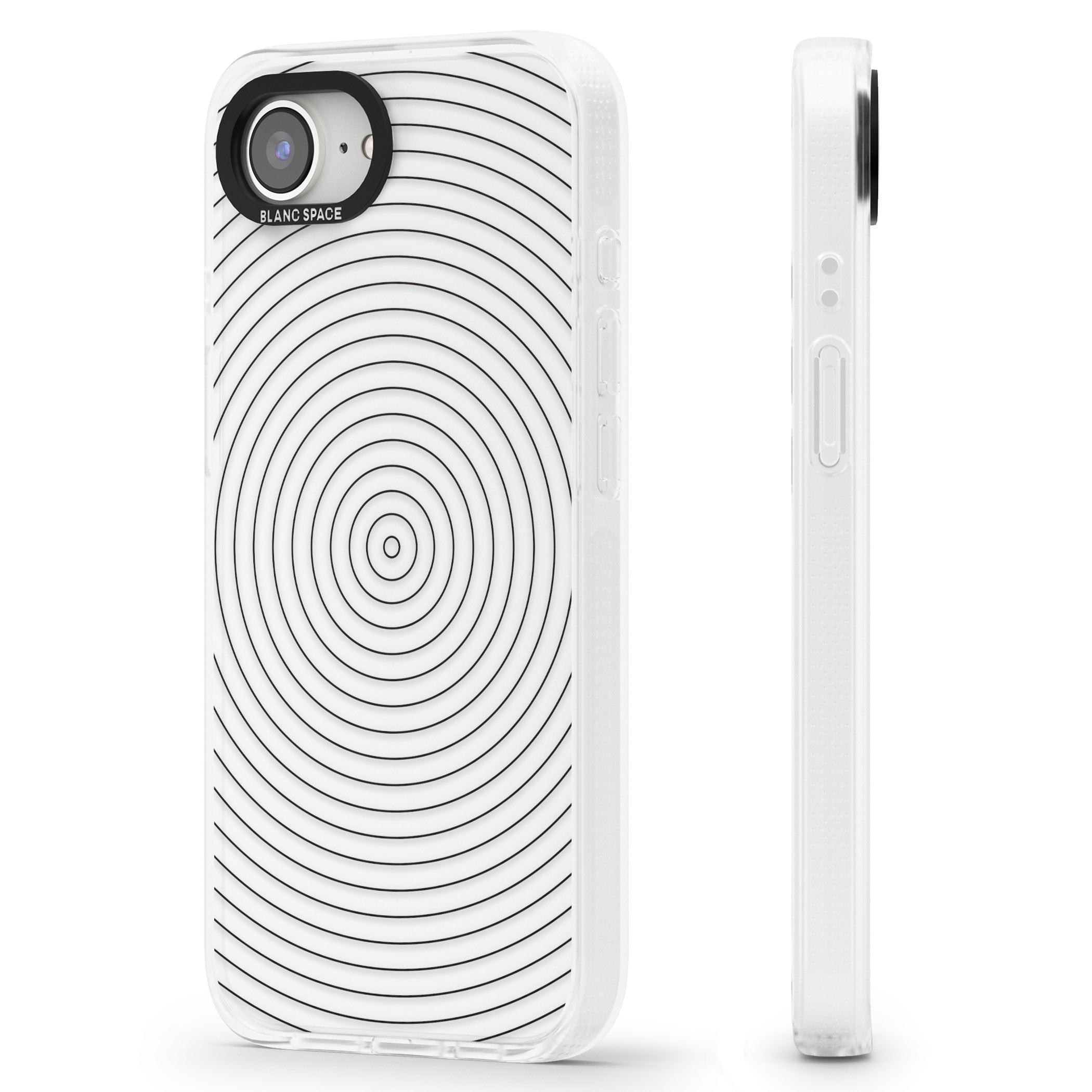 Abstract Lines: Circles iPhone 16e Clear Case Impact Air - Blanc Space